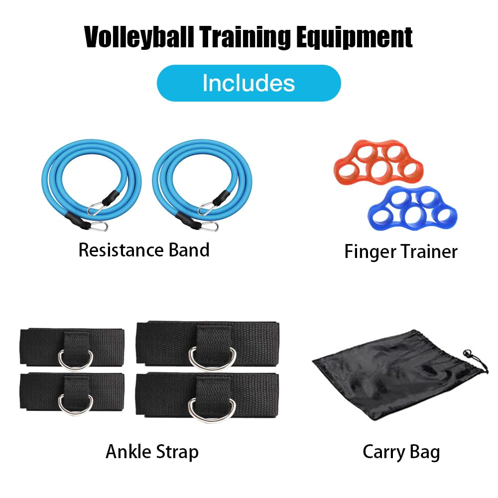 Volleyball Training Equipment Set - Resistance Band, Elastic Rope & Belt for Passing, Serving & Arm Swing Drills | Improve Agility & Strength | Perfect for Indoor/Outdoor Practice, Team Training & Solo Workouts