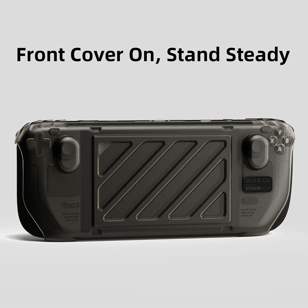 Skull & Co. Front Cover Bundle for Steam Deck GripCase - Smoky Black | Protective Case & Grip for Steam Deck | Perfect for Gaming, Travel & Storage