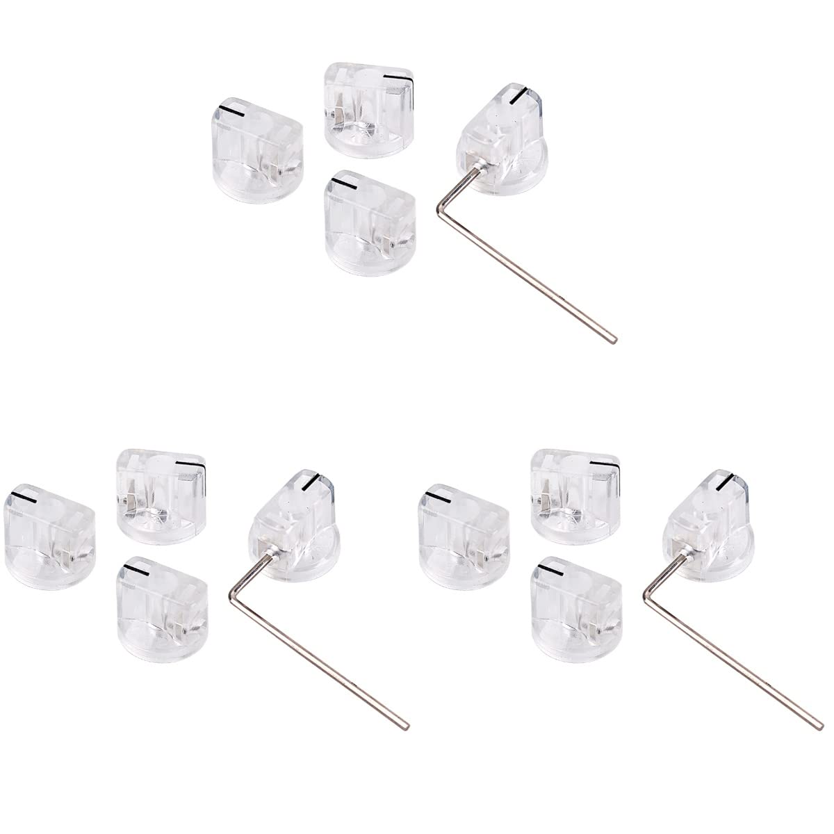 Milisten 12-Piece Clear Acrylic Guitar Effect Pedal Knobs - Volume Control Potentiometer Knobs for Electric & Bass Guitars - Perfect for DIY Guitar Upgrades & Stage Performances