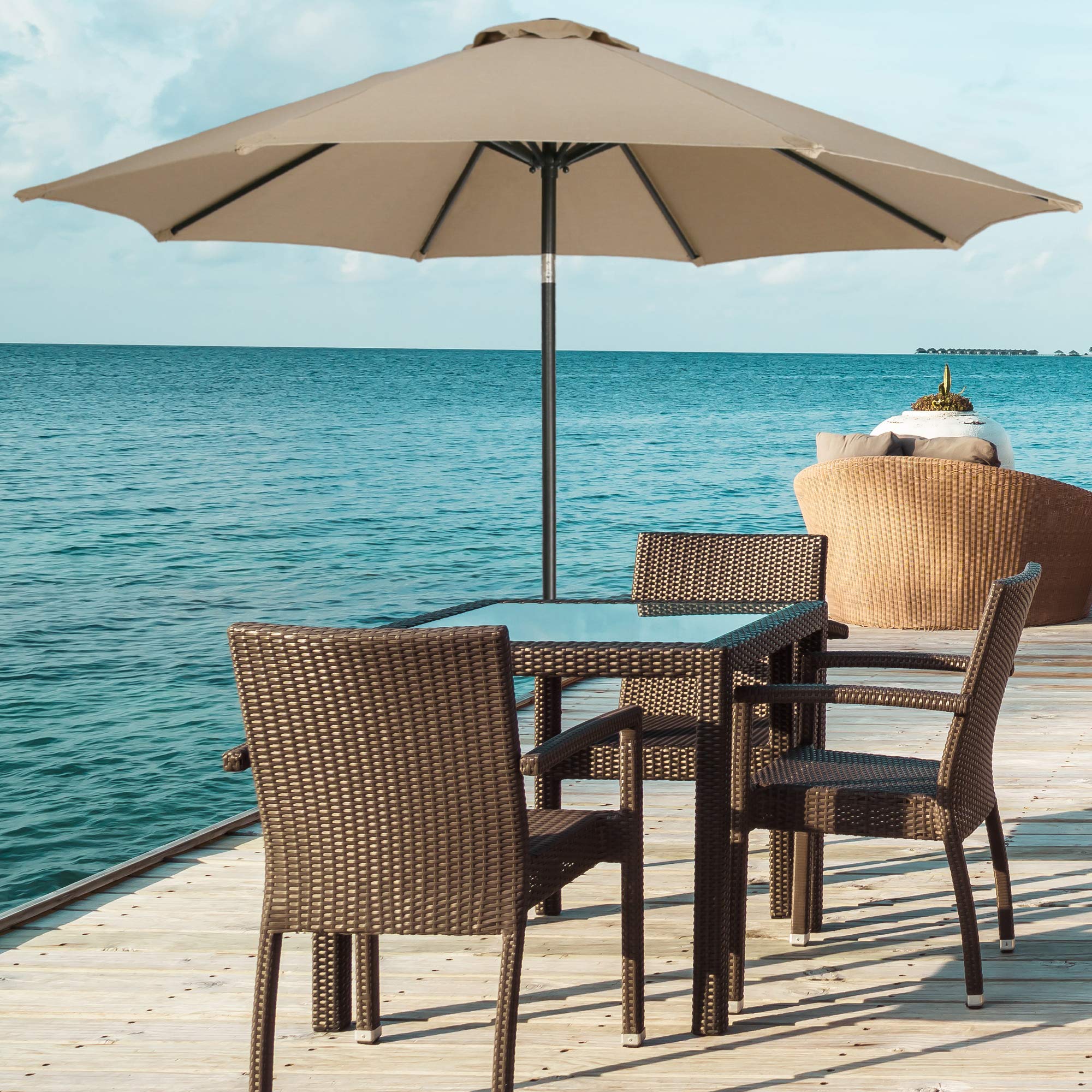 Premium Sunbrella Patio Umbrella with UV Protection - Outdoor Shade Solution for Poolside, Garden, Deck, and Backyard Relaxation