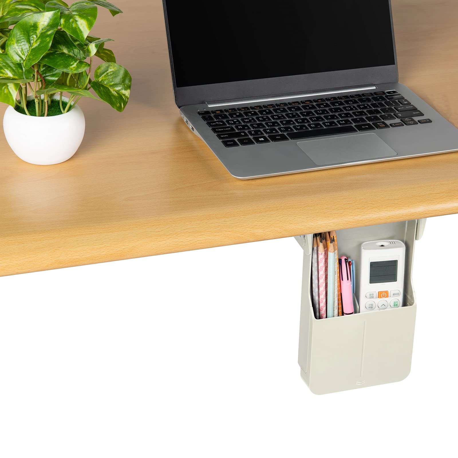 Under Desk Drawer Organizer - Hidden Storage Tray for Office & School Supplies, Pens, Pencils, Phone Accessories (Small, Grey) - Perfect for Workspace Organization & Clutter-Free Desks