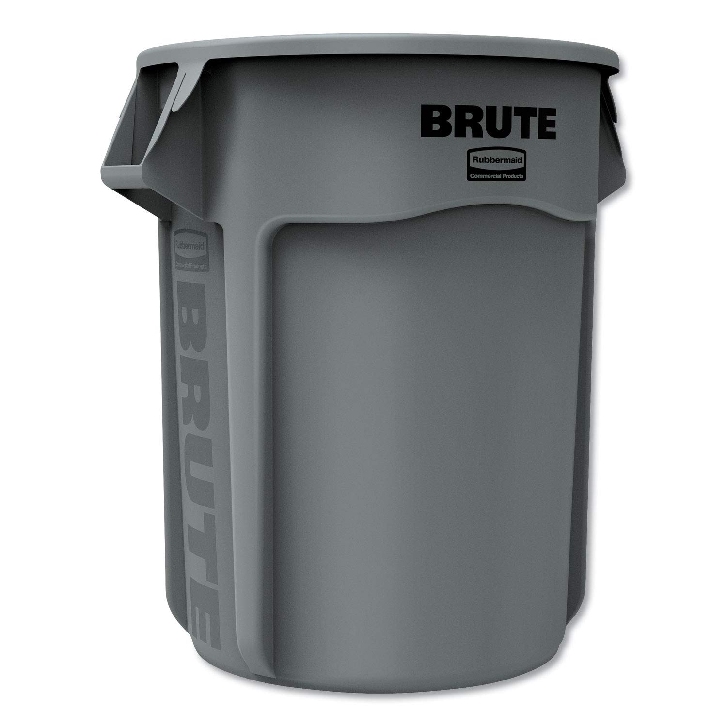 Rubbermaid Commercial 265500GY 55 Gallon Gray Round Brute Plastic Trash Can - Heavy Duty Waste Container for Commercial Kitchens, Restaurants & Industrial Use