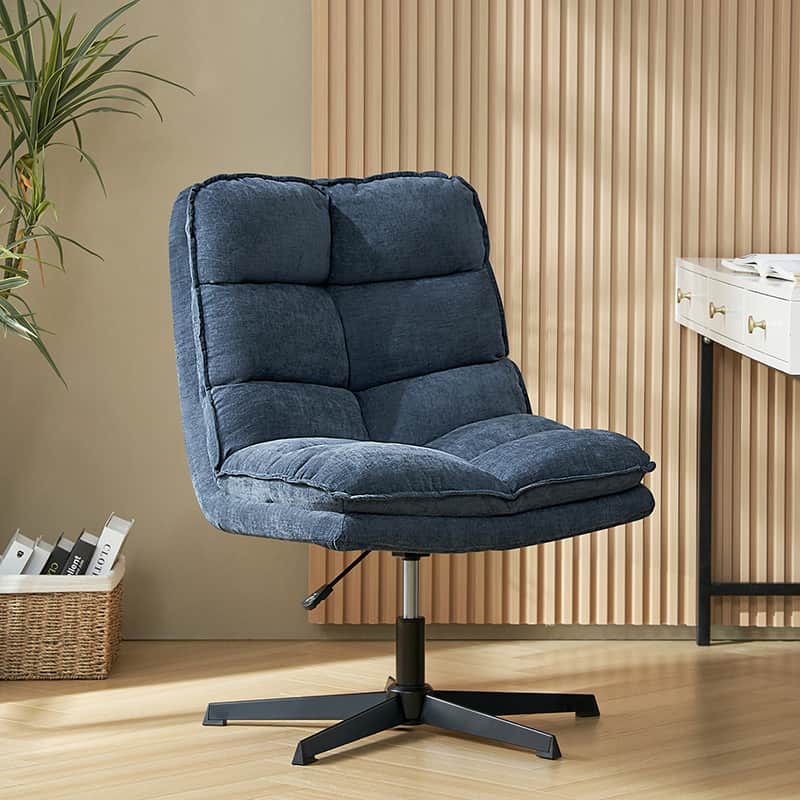 Simon Armless Office Chair with Thick Cushion - Ergonomic Comfort for Home Office, Study, and Workspace - Perfect for Long Hours of Sitting
