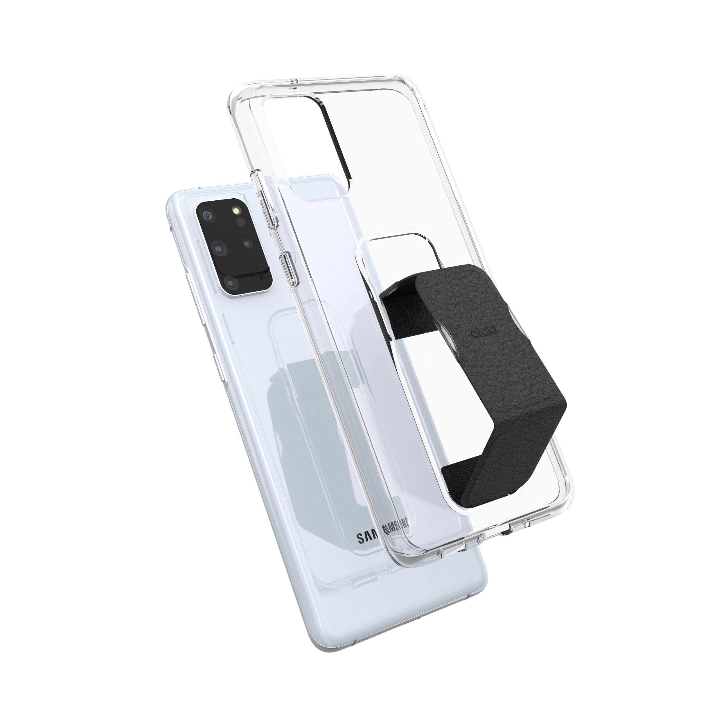CLCKR Samsung Galaxy S20+ Case with Kickstand & Phone Grip - Expandable Stand, Protective Cover with Holder (Black) - Perfect for Watching Videos, Gaming & Hands-Free Use