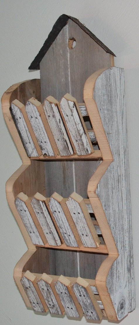 AmishWares Handmade Reclaimed Barnwood Wall Organizer - Vintage 100+ Year Old Wood Mail & Bill Holder - Perfect for Home Office, Kitchen, or Entryway Organization