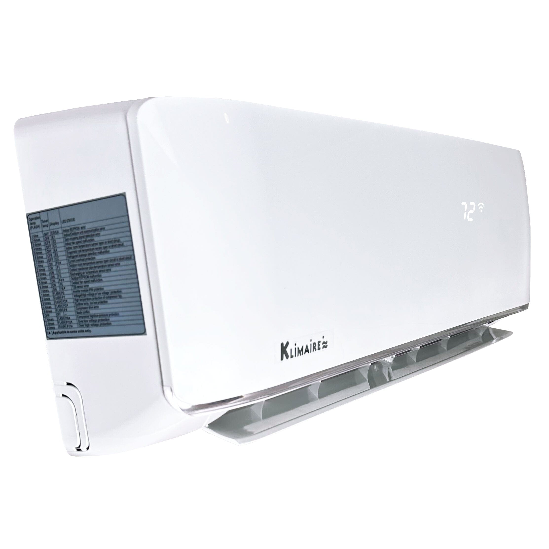 3 Zone Klimaire 24.6 SEER2 Multi Split Wall Mount Air Conditioner Heat Pump System - 12K+12K+12K BTU - Energy Efficient Inverter HVAC for Home & Office Cooling and Heating