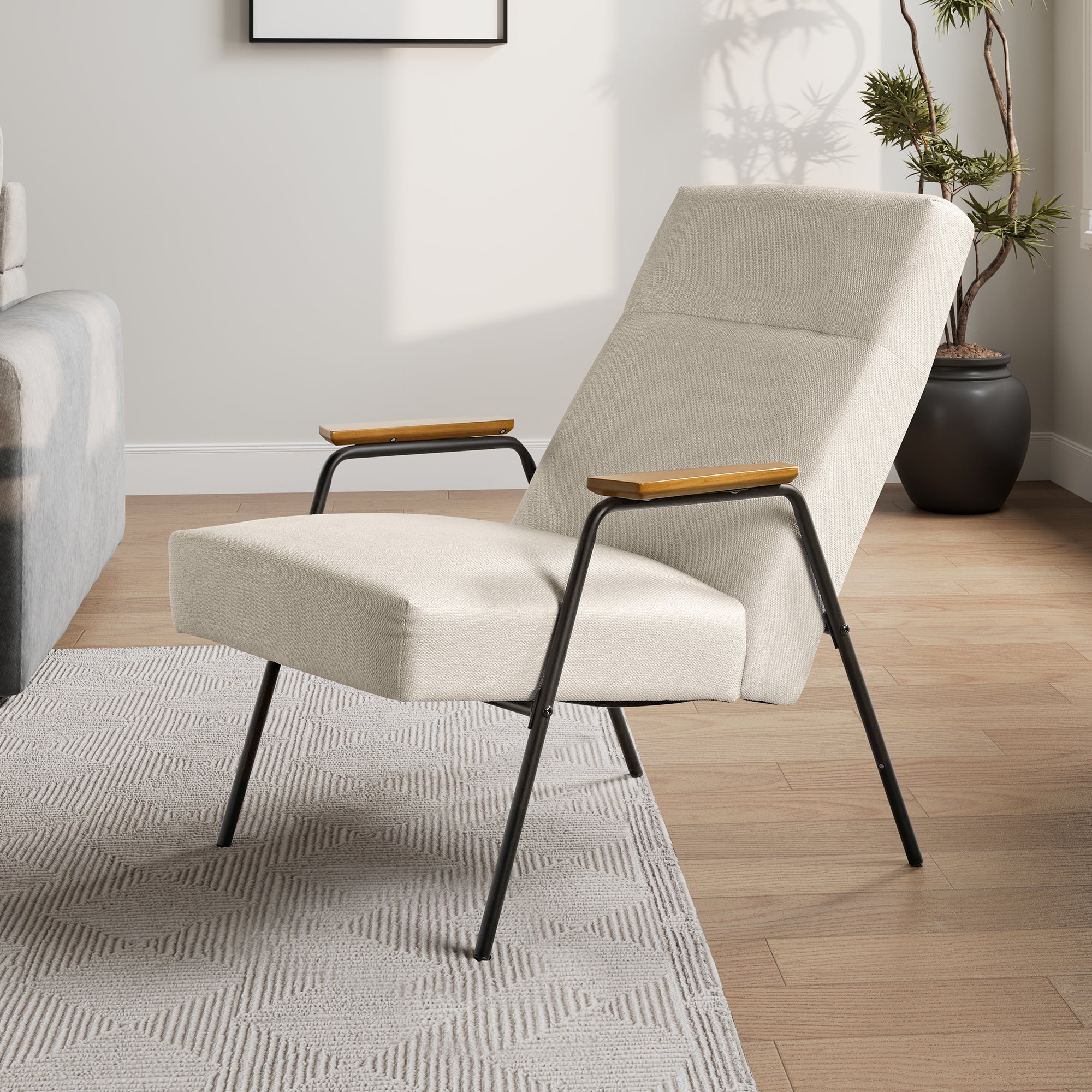 Lumina Upholstered Lounge Chair with Armrest - Modern Comfortable Living Room Seating for Relaxing & Reading