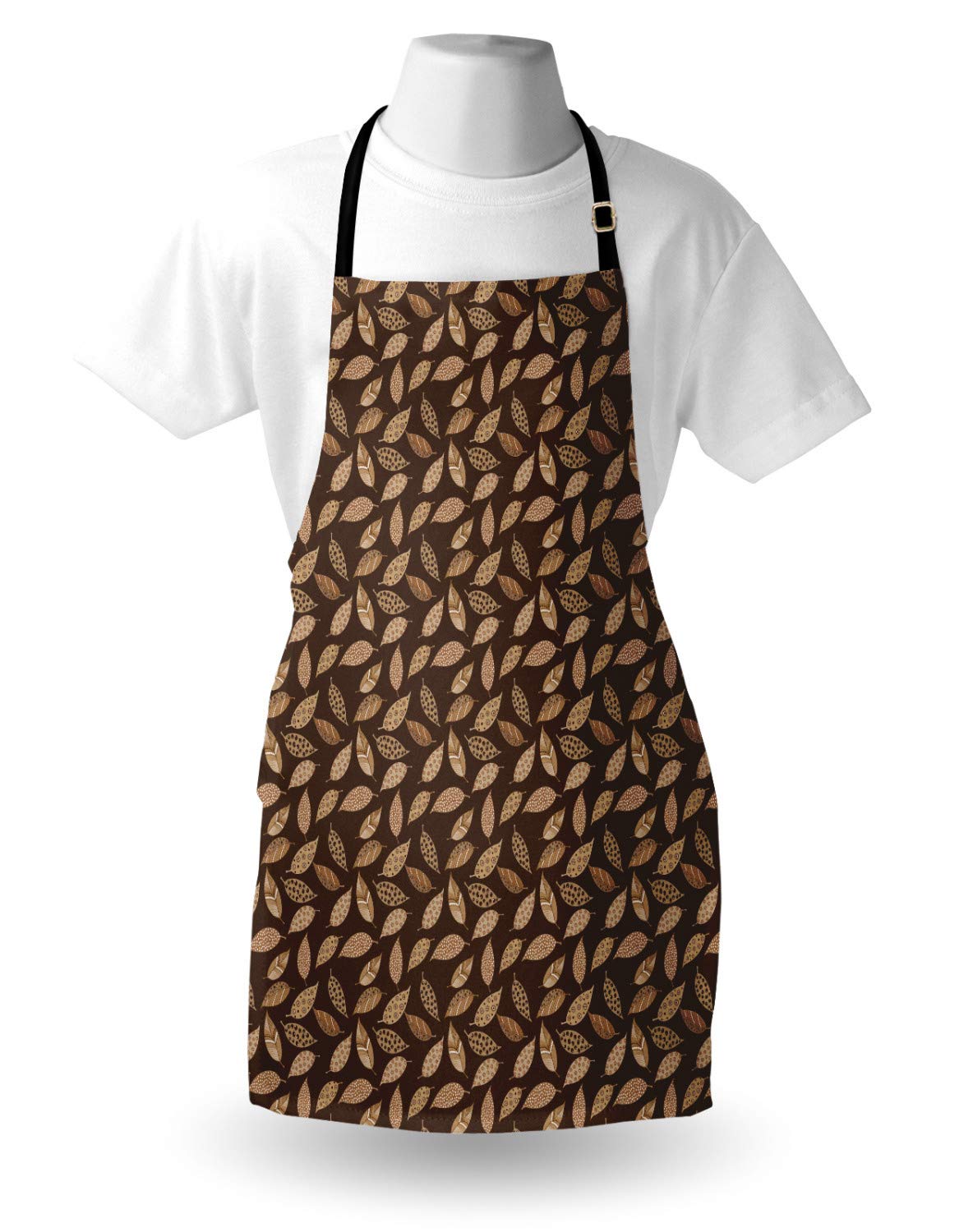 Ambesonne Leaves Apron - Autumn Earth Tones for Cooking & Gardening