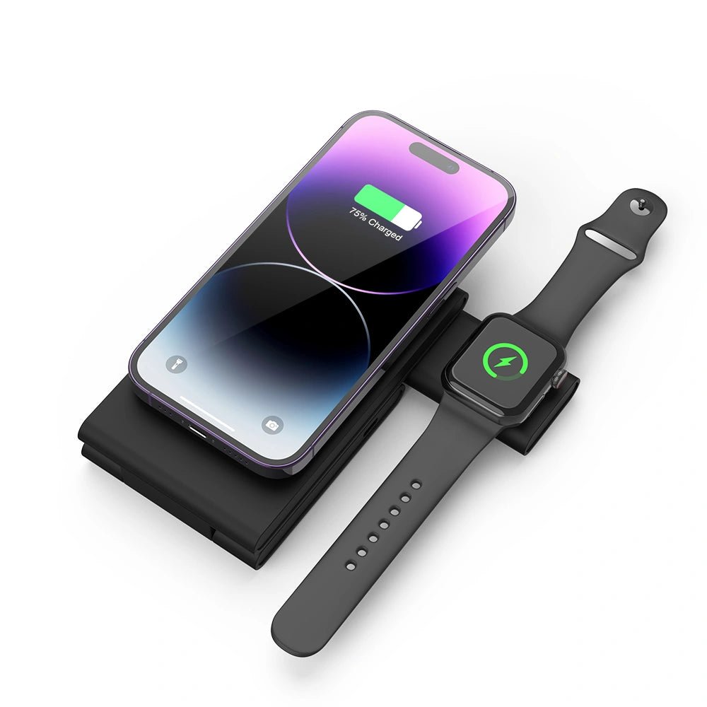 FlexCharge Trio: 3-in-1 Fast Wireless Charging Station for iPhone, Samsung & AirPods - Perfect for Home, Office & Nightstand Charging