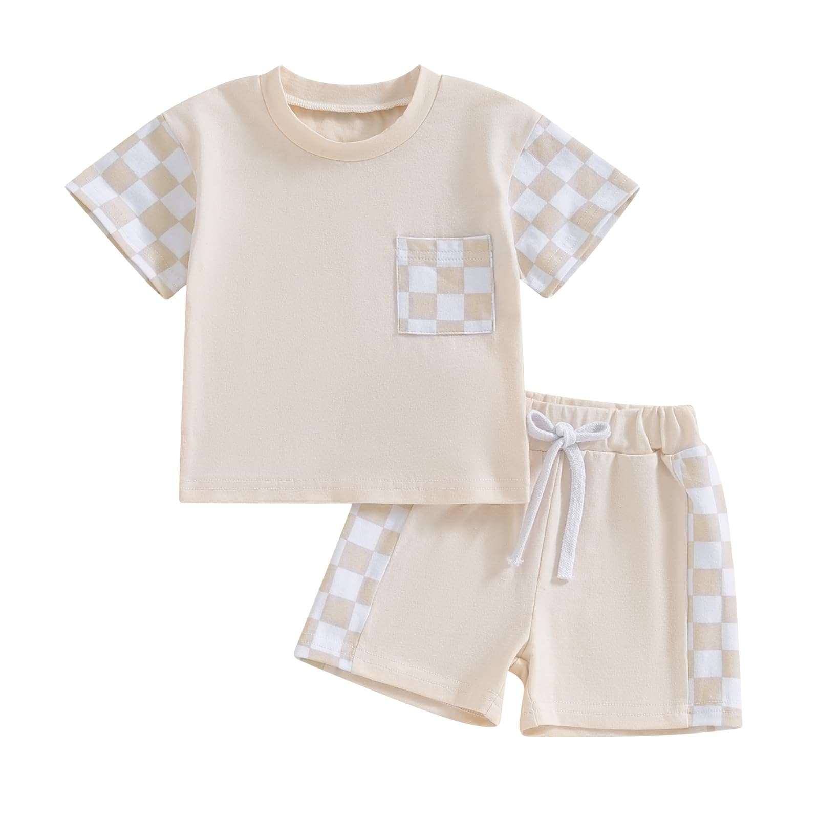 Karwuiio Toddler Baby Boy Summer Outfit - Short Sleeve T-Shirt & Elastic Waist Shorts Set | Cute Casual Playwear for Boys | Perfect for Playdates, Beach Trips & Outdoor Activities
