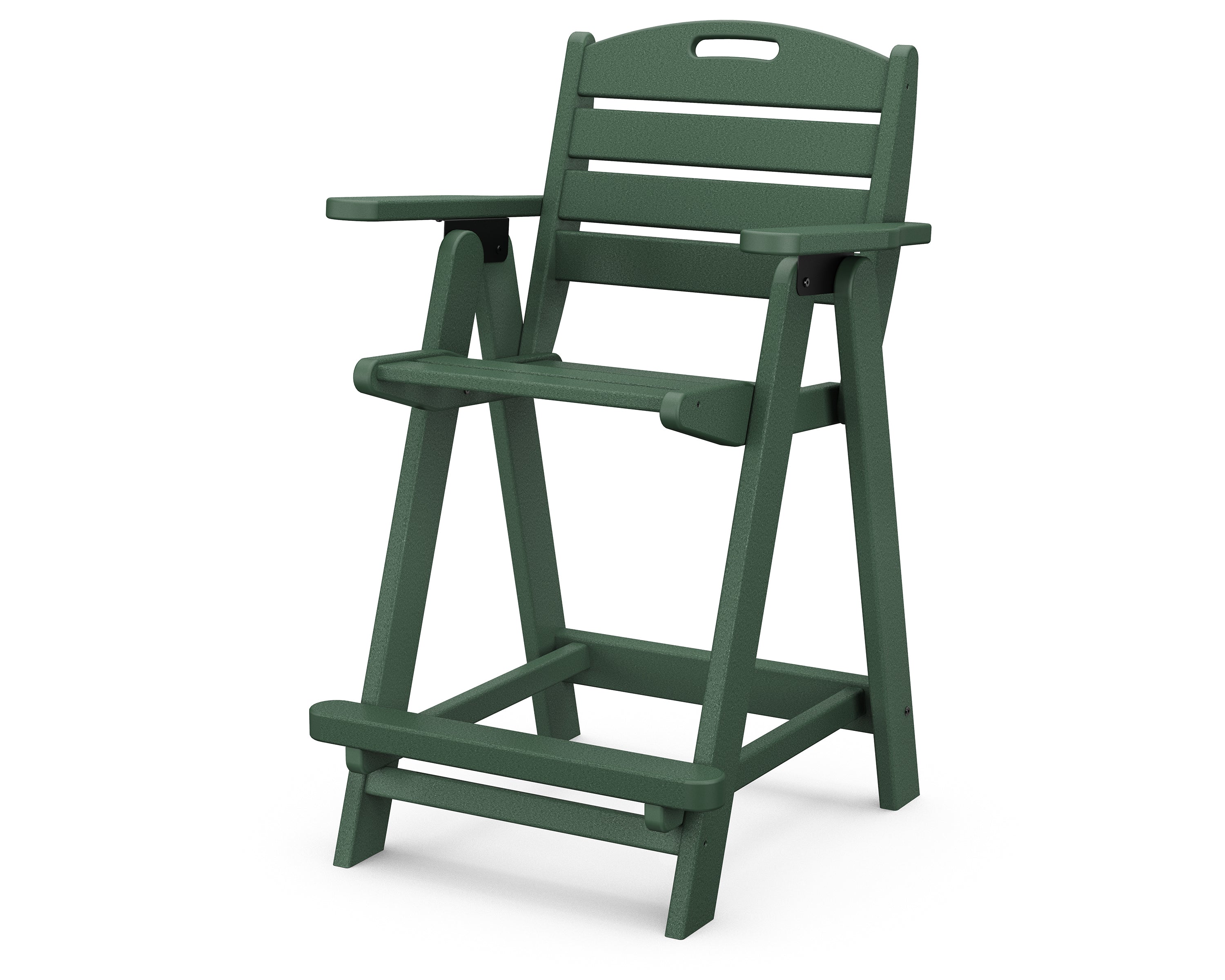 POLYWOOD Nautical Counter Height Bar Stool - Outdoor Waterproof Adirondack Chair for Patio, Deck, Poolside - Durable All-Weather Resin Material - Perfect for Beach House, Backyard, Restaurant Dining