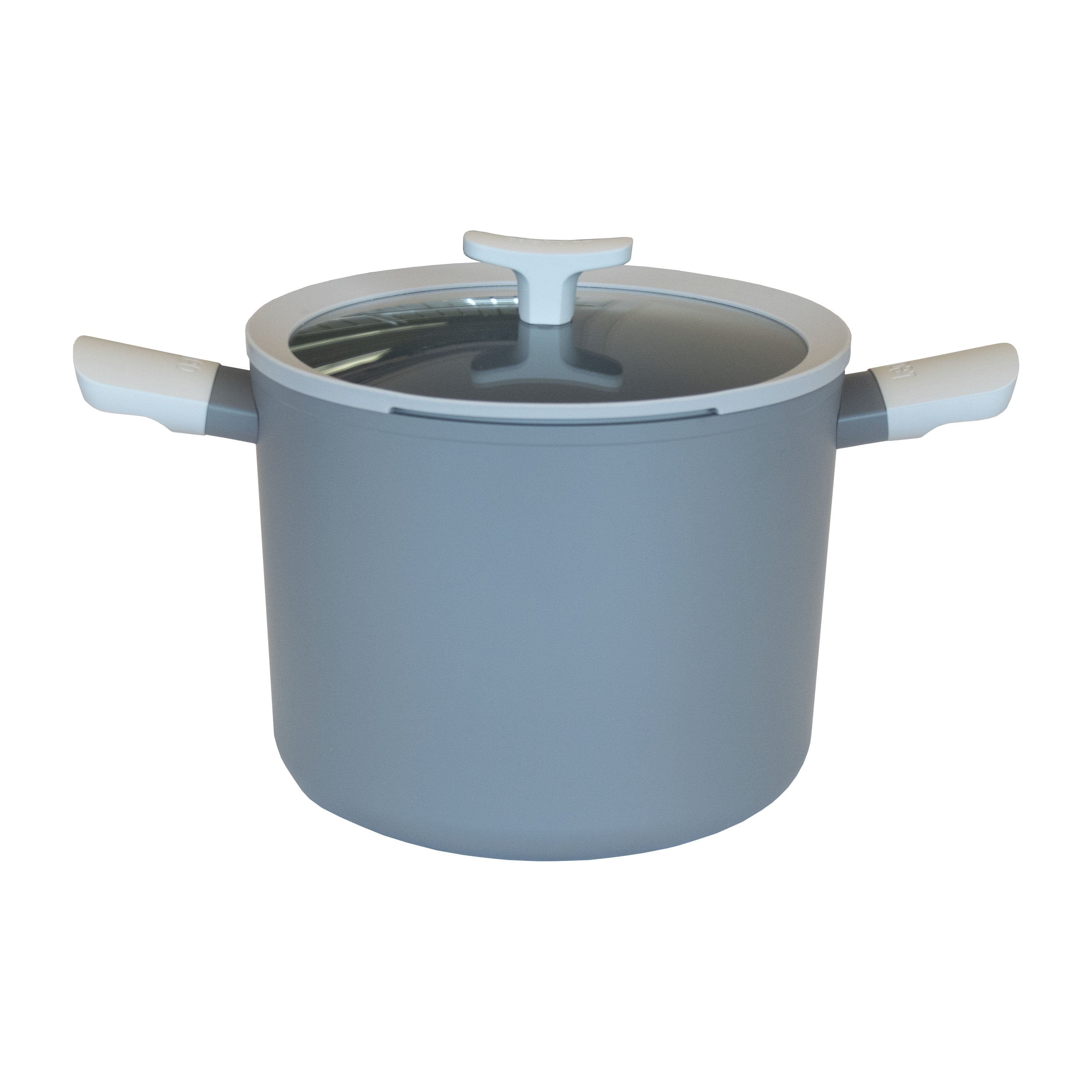 BergHOFF Leo Covered Non Stick Stockpot with Lid - 5.3 Quart Gray Dutch Oven for Soups, Stews & Pasta - Induction Compatible Cookware for Home & Professional Kitchens