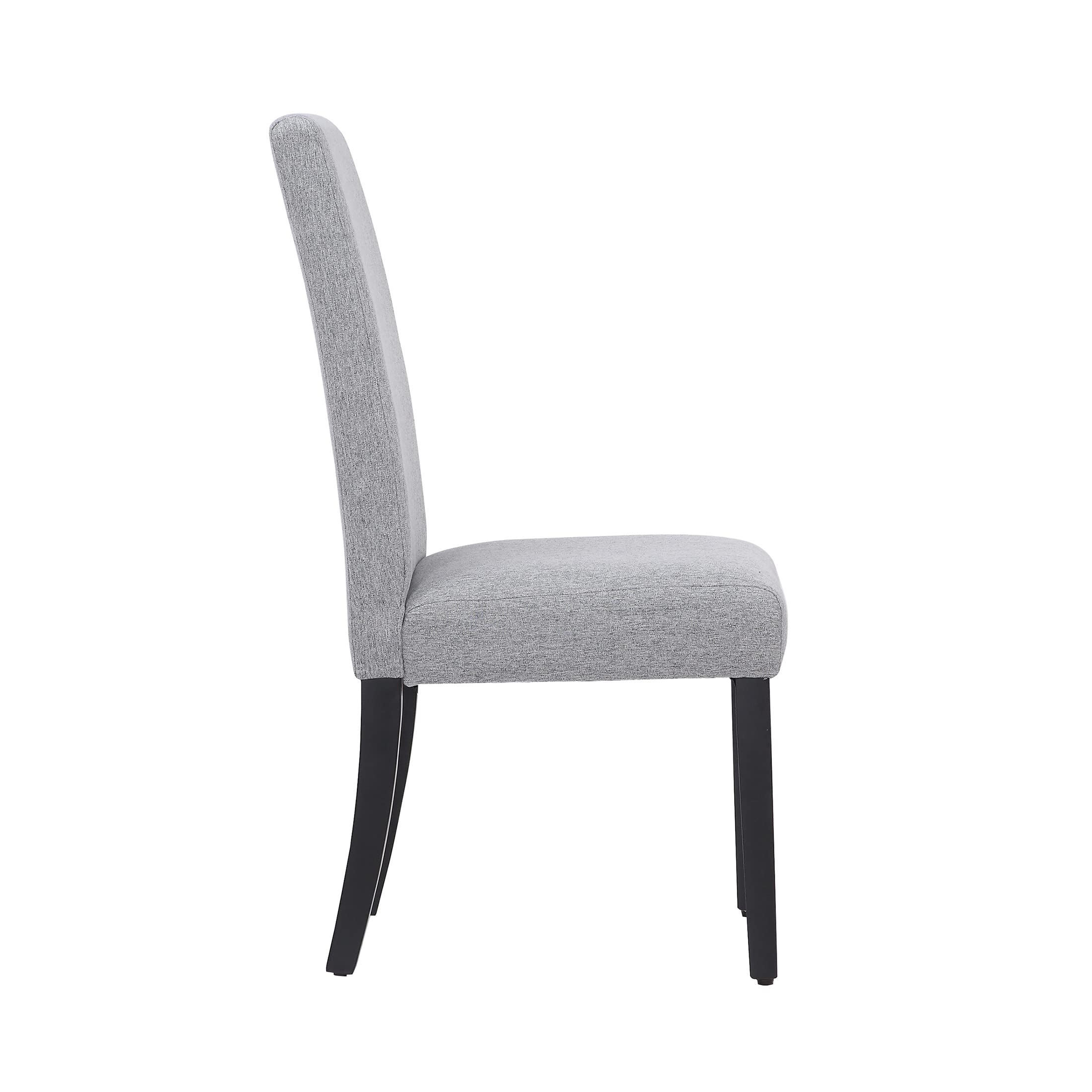WestinTrends Linox Upholstered Dining Room Chairs Set of 2 - Modern Parsons Kitchen Chairs with Solid Wood Legs & Linen Fabric, Gray - Perfect for Dining Tables & Home Decor
