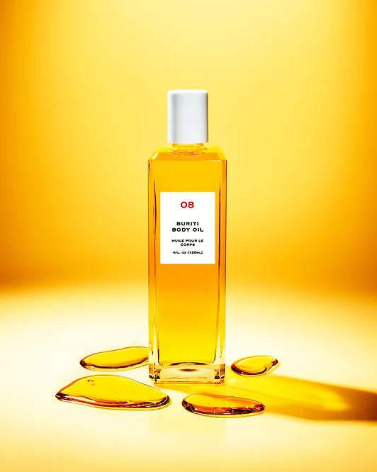 08 Buriti Body Oil - 100% Natural Hydrating & Nourishing Oil for Dry Skin - Perfect for Massage, After Shower & Daily Moisturizing