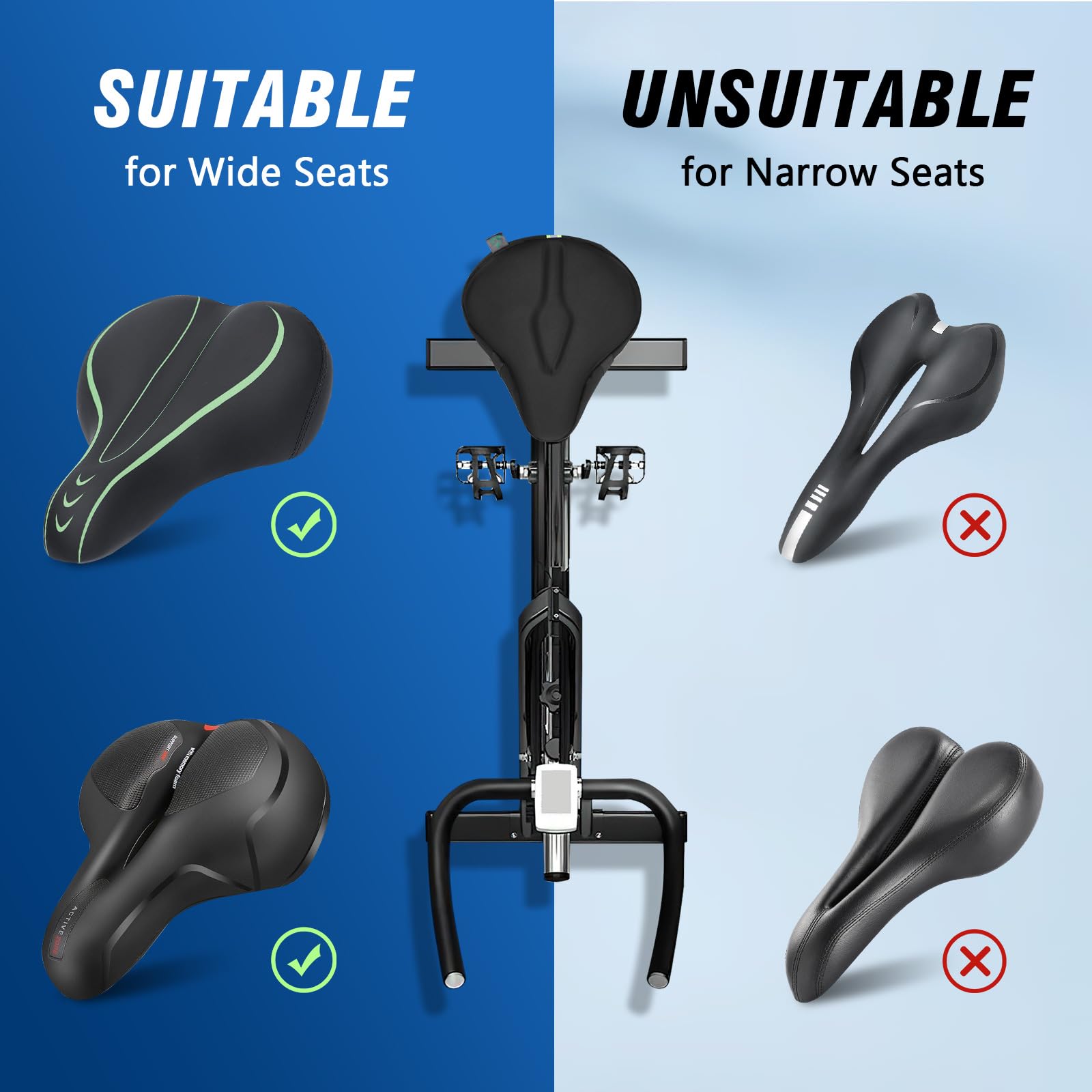 Zacro Gel Bike Seat Cushion - Extra Soft Comfortable Bicycle Seat Cover for Men & Women | Universal Fit for Peloton, Indoor & Outdoor Cycling | Perfect for Long Rides, Commuting & Exercise