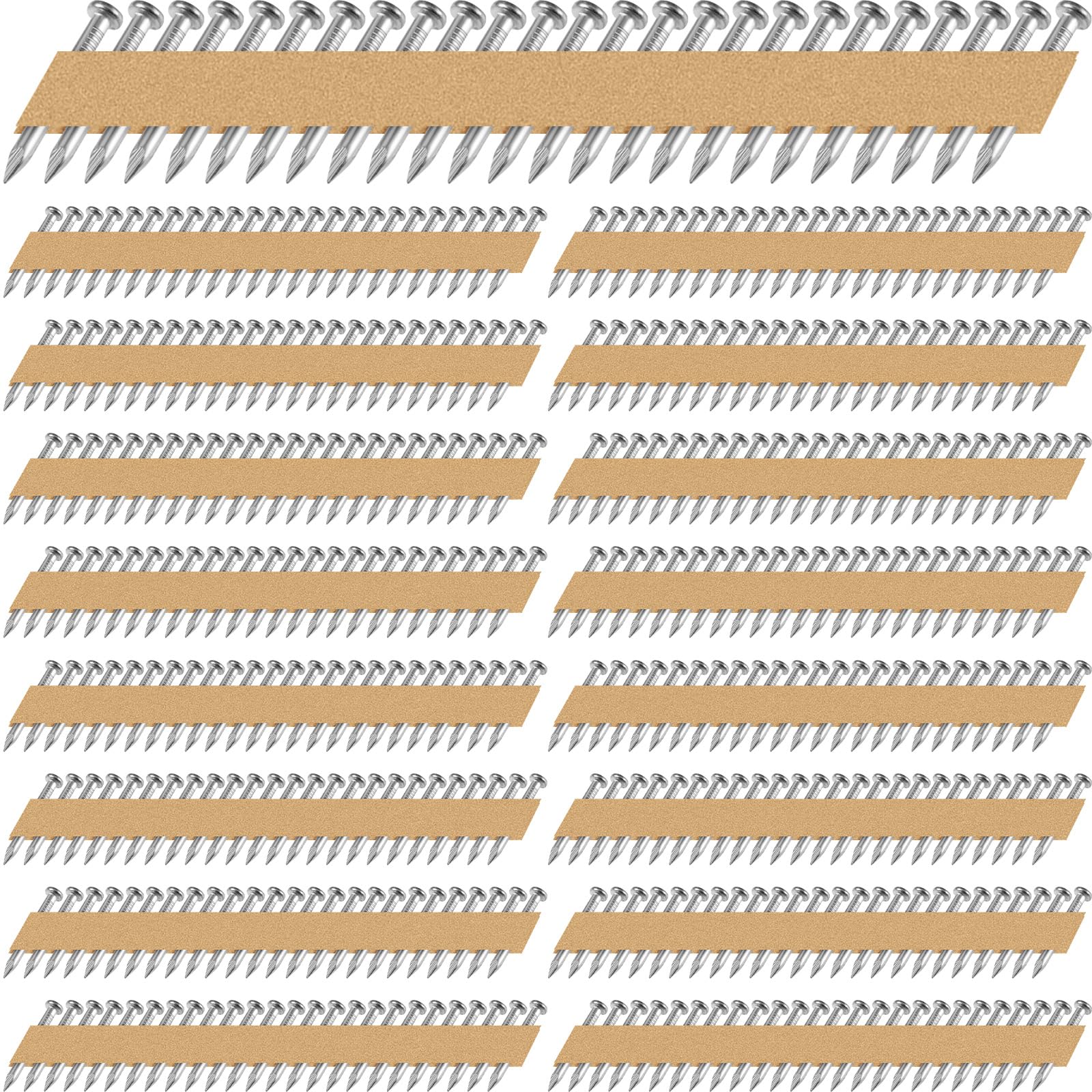 Zonon 3000 Count 1.5 Inch Galvanized Joist Hanger Nails - 34 Degree Paper Tape Collated Full Round Head Smooth Shank for Metal Connector Nailers (0.148 Inch) - Ideal for Framing, Deck Building, and Roofing Projects