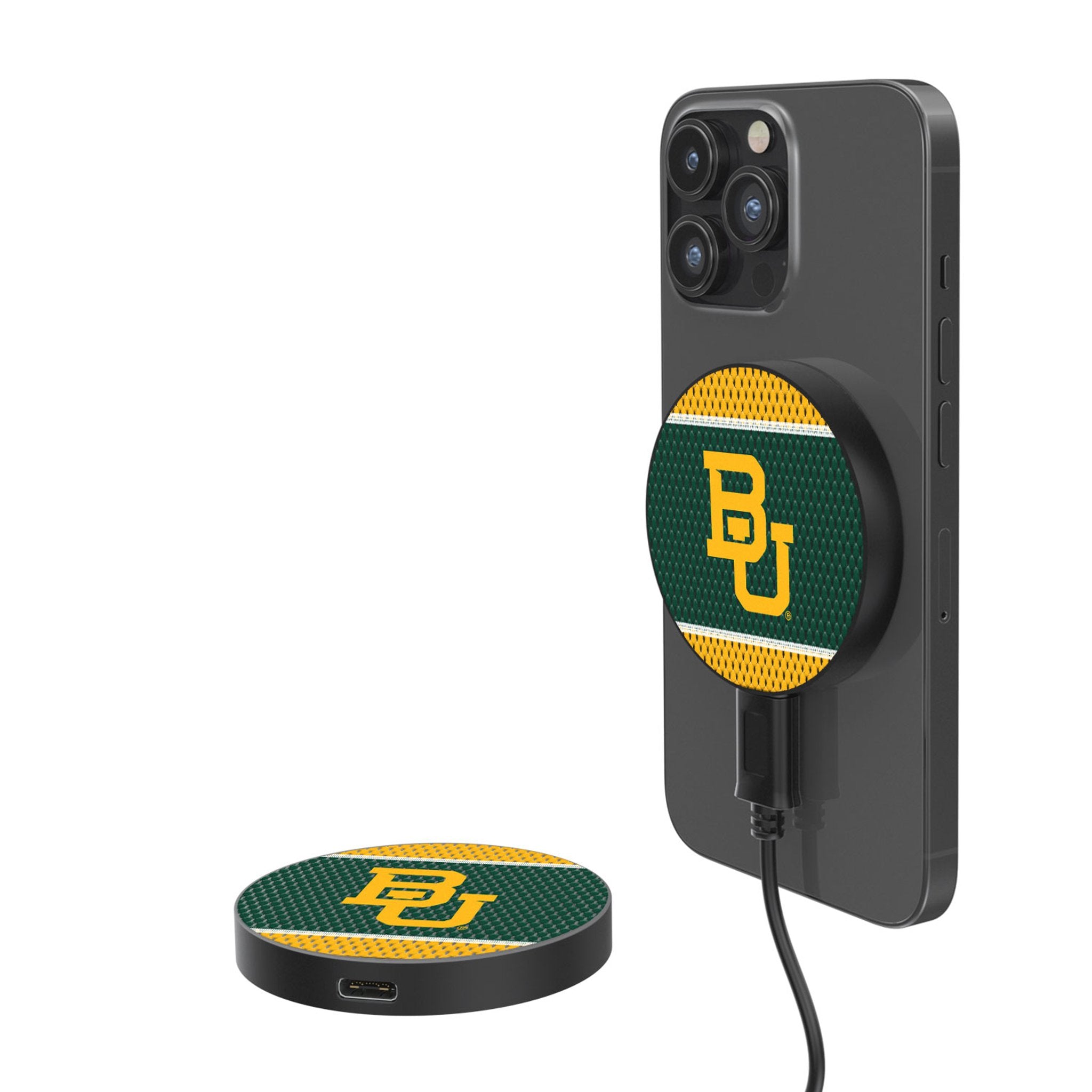 Baylor University Bears 15W Wireless Magnetic Charger - Fast Charging for iPhone & Android - Perfect for Home, Office & Travel