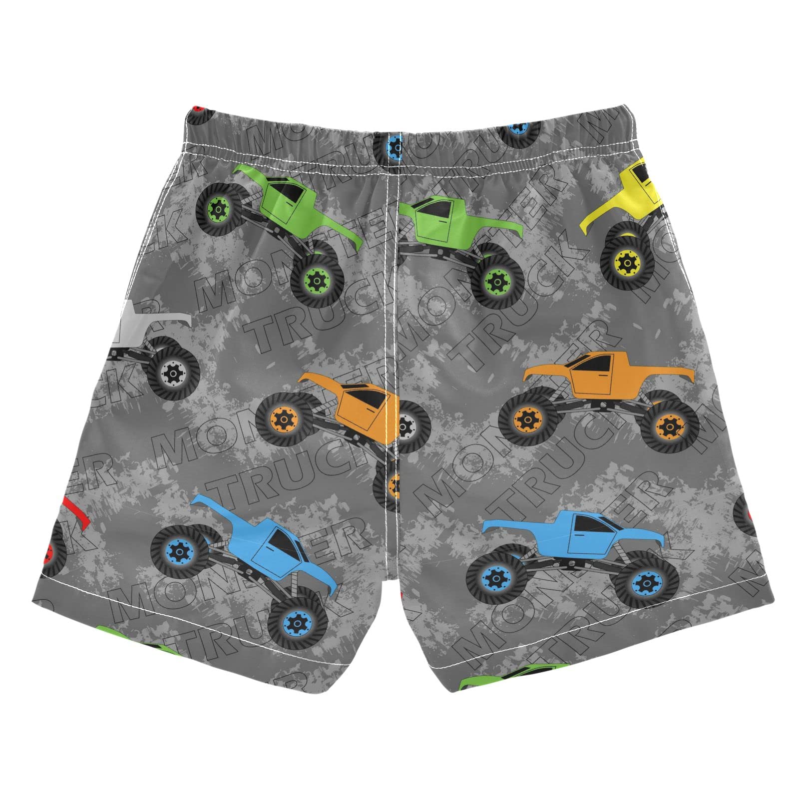 Monster Track Boys Swim Trunks | Quick-Dry Toddler Bathing Suits for Kids & Teens 2T-14 | Beach, Pool & Summer Water Activities