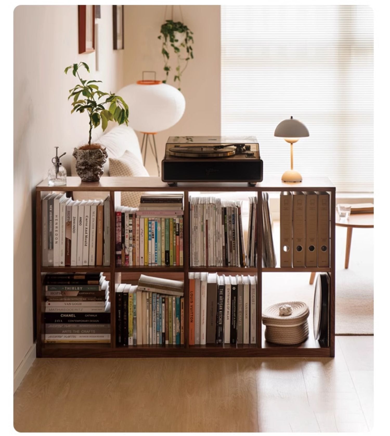 Solid Black Walnut & Ash Wood Bookcase Shelf - Rustic Floor Standing Bookshelf for Living Room, Home Office & Library Storage