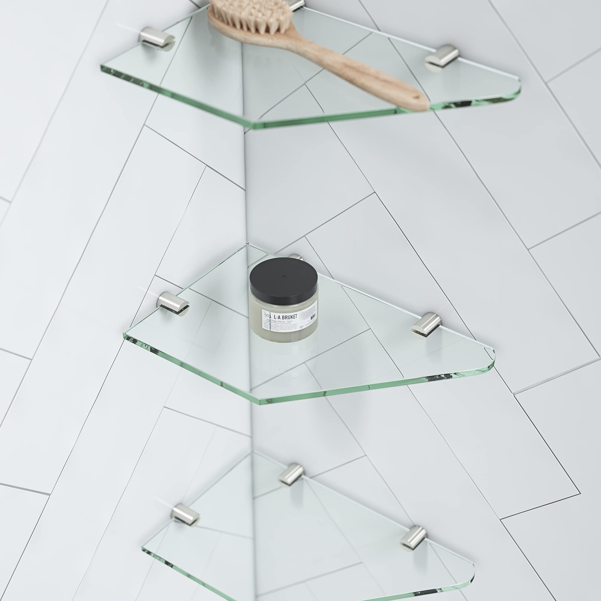 OVE Decors Frameless Pivot Shower Door 38x33 Inches - Oil Rubbed Bronze Corner Shower Enclosure with Built-in Shelves (Model PA0613301) | Perfect for Modern Bathroom Renovations & Space-Saving Design