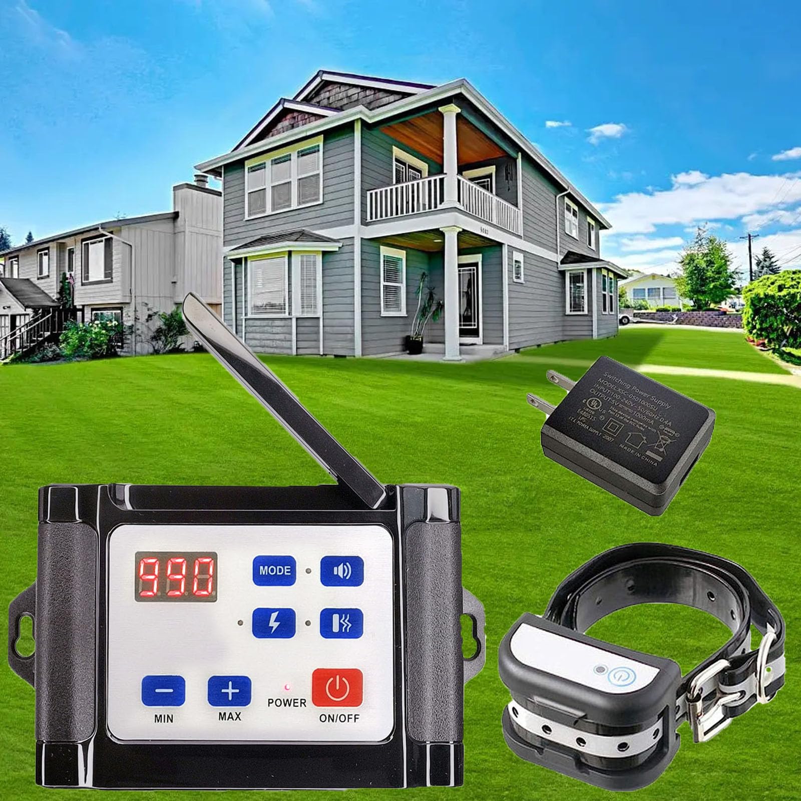 Wireless Dog Fence Electric Pet Containment System - Waterproof & Rechargeable Training Collar with Vibration & Shock Modes, 80-1964ft Control Range for Small to Large Dogs (1 Dog) | Perfect for Backyard Safety & Off-Leash Training