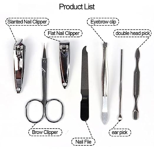 RIGJAK Professional 7-in-1 Luxury Manicure & Pedicure Set with Nail Clippers Kit & Travel Case - Perfect Gift for Women & Girls - Ideal for Home Nail Care, Travel Essentials & Spa Days