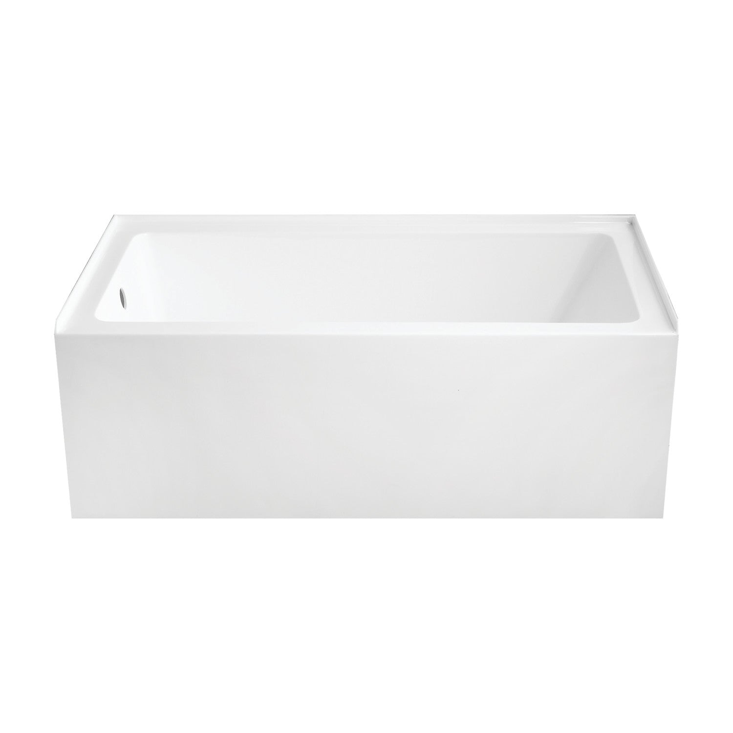 Aqua Eden 60 Inch Acrylic Rectangular 3-Wall Alcove Bathtub - Left Hand Drain, Glossy White | Freestanding Soaking Tub for Modern Bathrooms & Spa Retreats