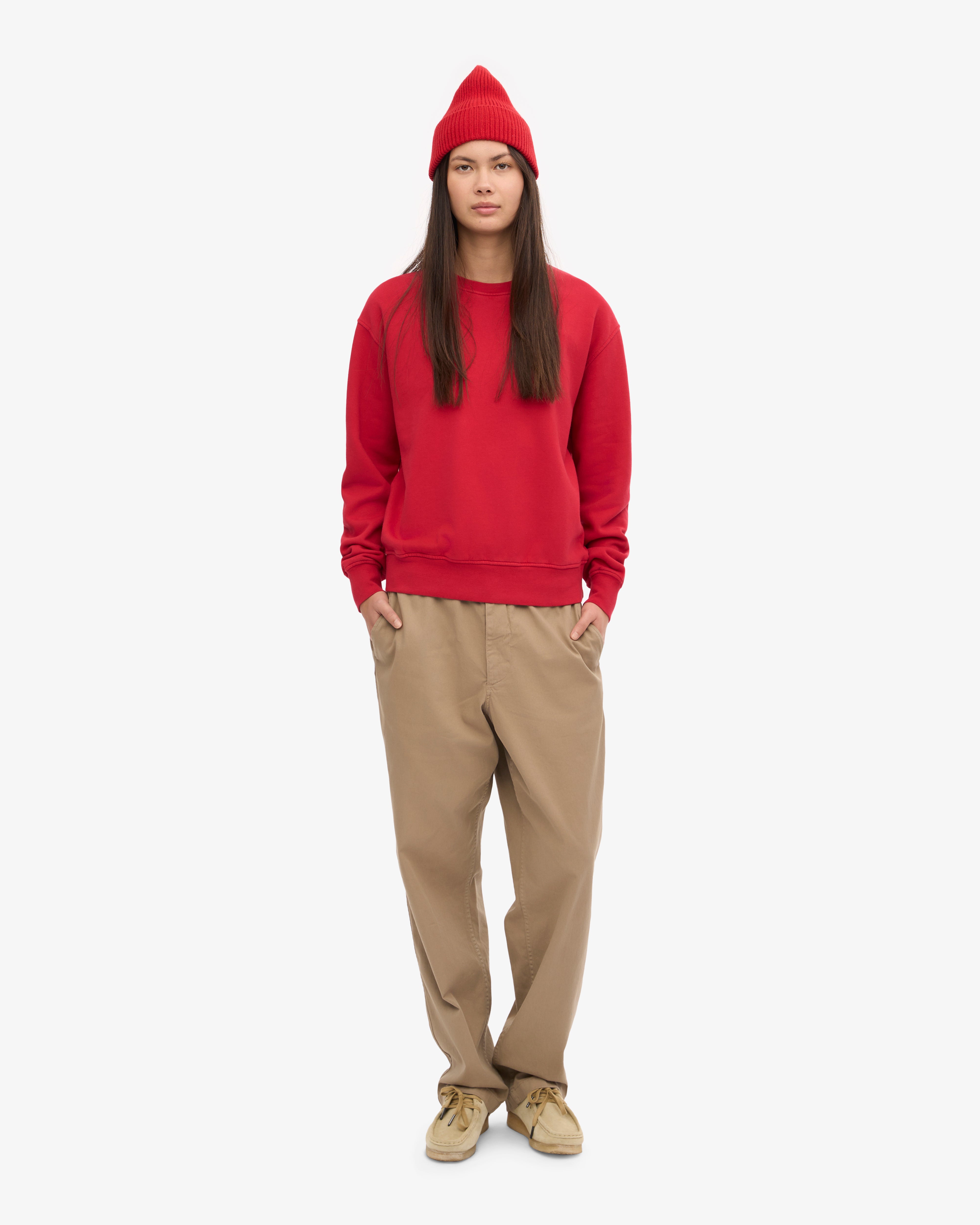 Organic Cotton Women's Classic Crew Neck T-Shirt - Scarlet Red | Comfortable & Eco-Friendly Casual Wear for Everyday Outfits