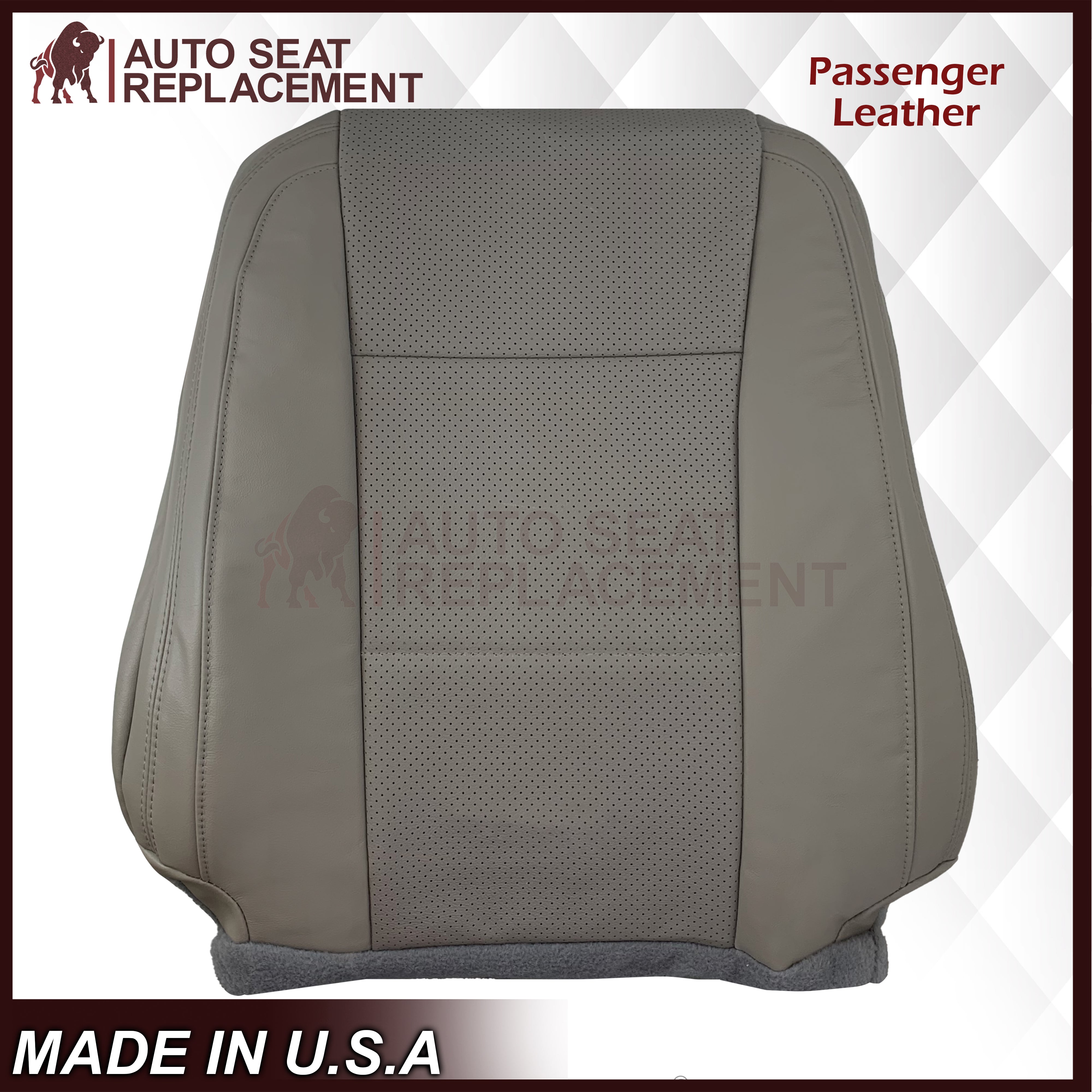 2015-2017 Ford F-150 Lariat Gray Leather Seat Covers - Perforated or Synthetic Leather Replacement - Perfect for Truck Interior Upgrade & Road Trips