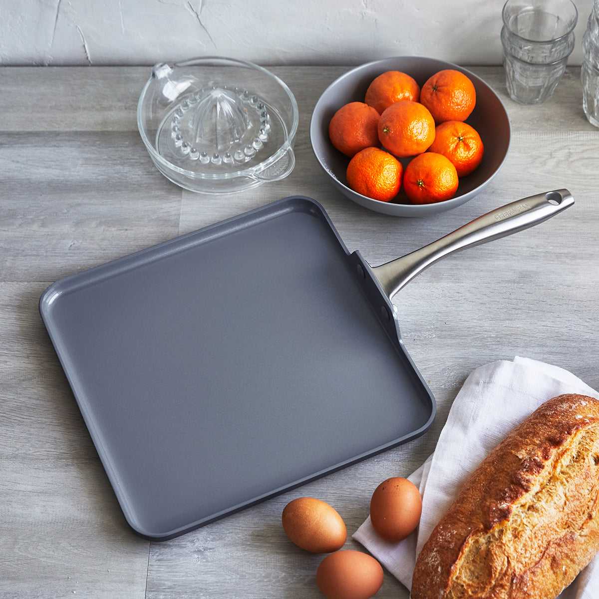 Lima Ceramic Nonstick 11-Inch Square Griddle Pan - Perfect for Pancakes, Eggs & Grilled Cheese - Healthy Cooking for Breakfast & Family Meals