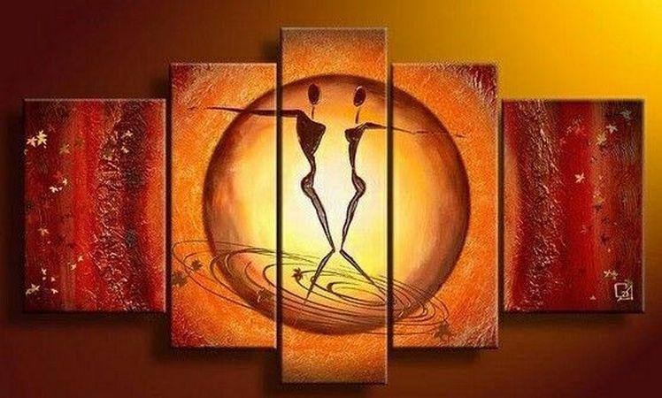 Large Acrylic Art Painting - Modern Dancing Figure Canvas Wall Art for Bedroom Decor | Handmade Abstract Artwork for Living Room & Office | Buy Unique Paintings Online