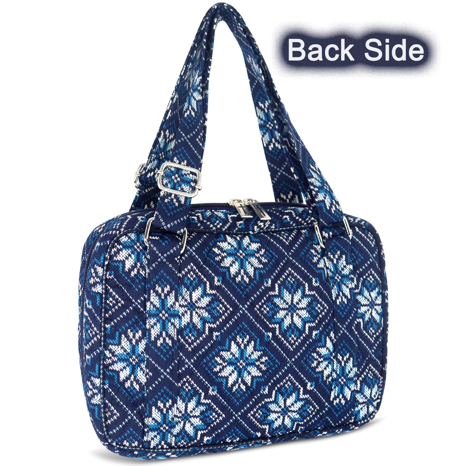 Women's Large Bible Cover with Adjustable Straps - 10x7x2.7 Inch Study Bible Carrying Case with Zipper Pocket - Perfect for Church, Bible Study & Travel