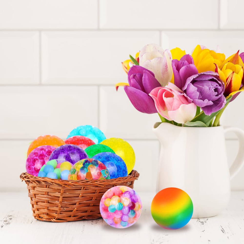 Stress Relief Squishy Balls for Adults - 12 Pack Soft Squeeze Fidget Toys for Anxiety, ADHD & Sensory Play | Perfect for Office, Classroom, Party Favors & Gift Giving