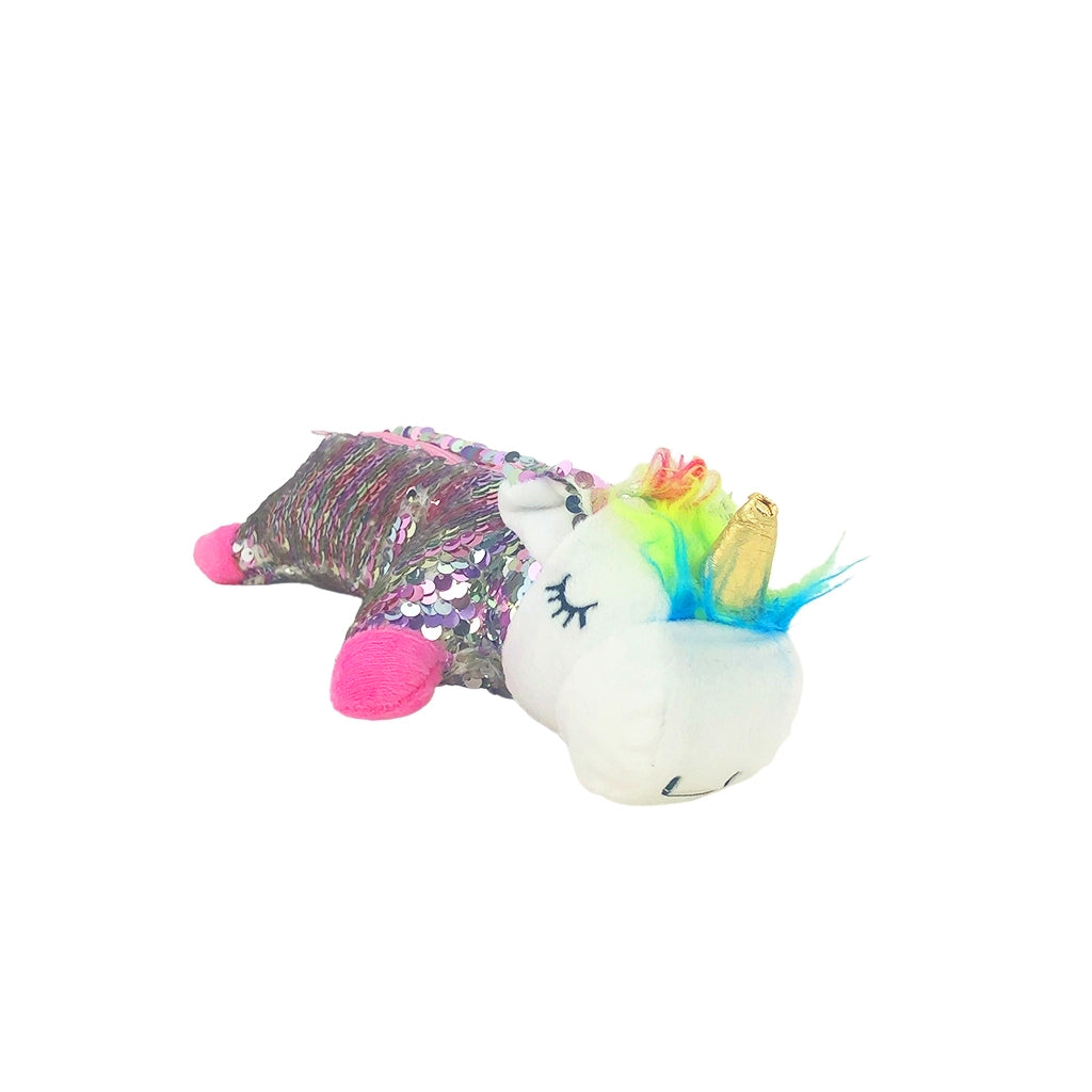 Unicorn Reverse Sequin Pencil Case for School & Office - Silver Glitter Pouch for Kids & Teens - Perfect for Backpacks, Desks & Art Supplies Storage