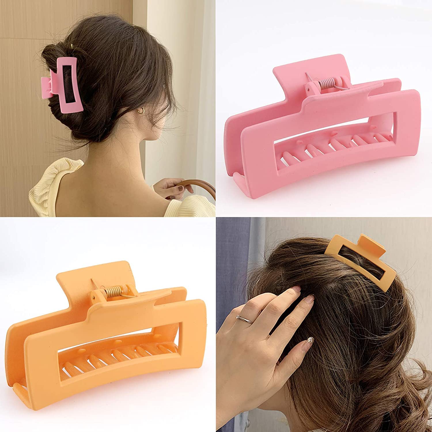 6 Pcs Non-Slip Matte Hair Jaw Clips for Women - Strong Hold Banana Clips for Thick/Thin Hair - Perfect for Work & Gym