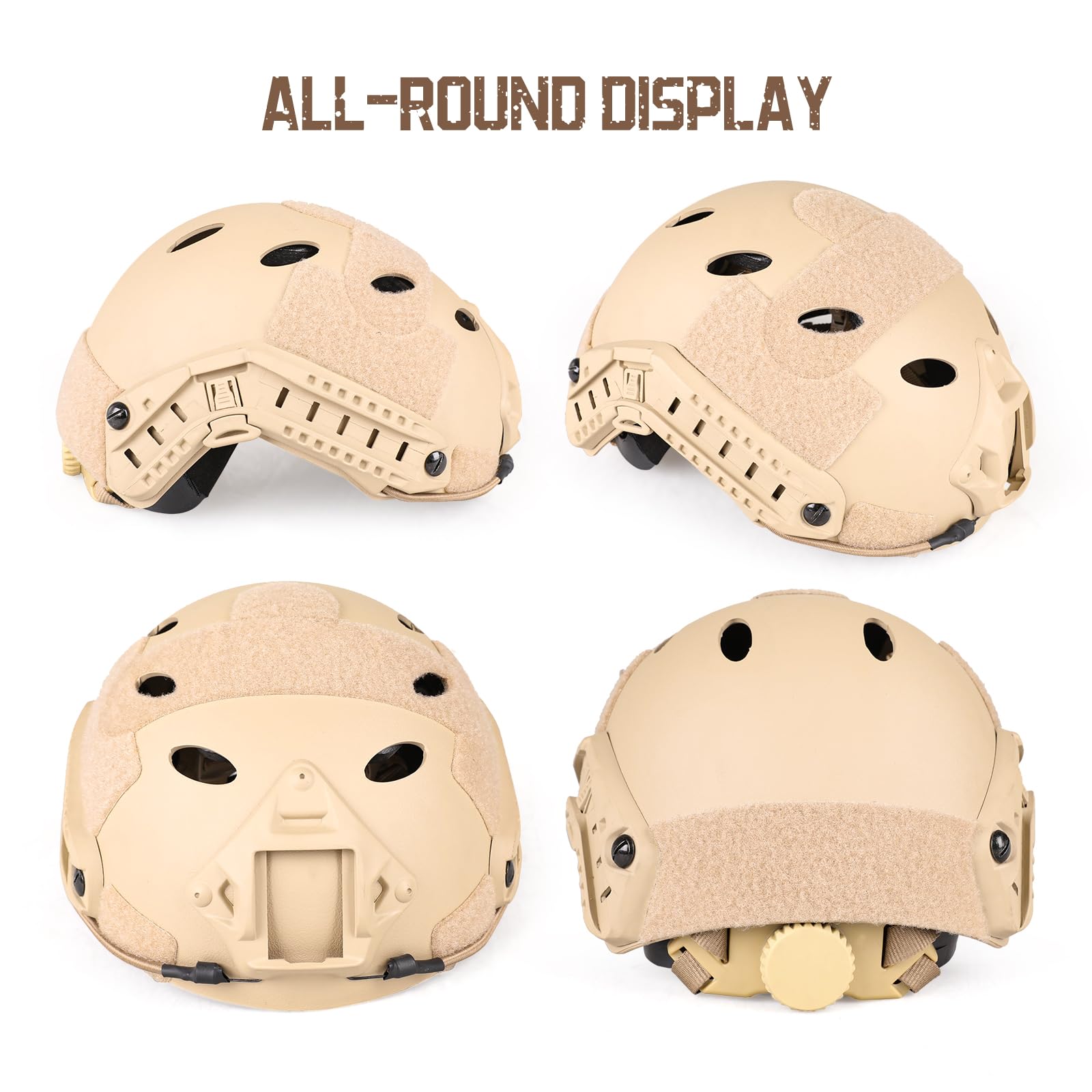 Adjustable Tactical Helmet with Removable Cover - Military PJ Style Helmet for Airsoft, Hunting & Shooting | NVG Mount Compatible | Perfect for Outdoor Sports, Cosplay & Tactical Training