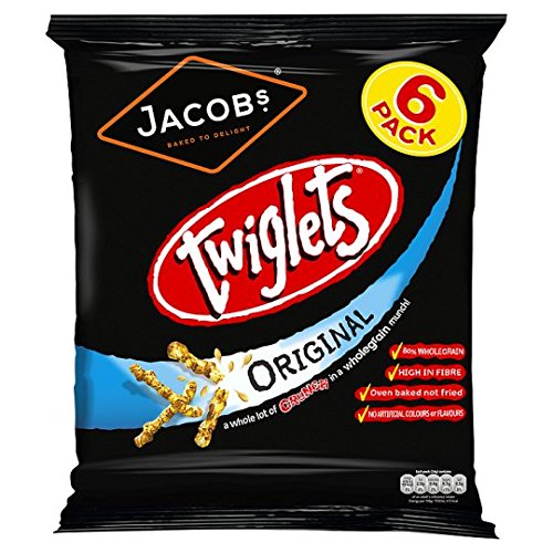 Jacob's Twiglets Crunchy Wheat Snacks - 6 Pack (24g Each) | Perfect for Office Snacking, Party Treats & On-the-Go Munching