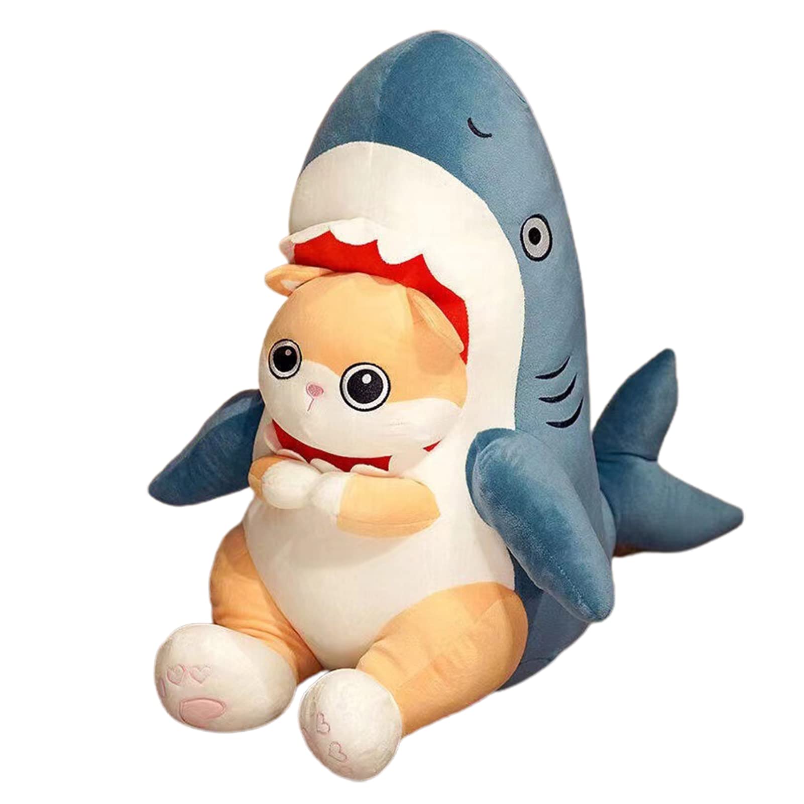 18 Inch HOVTOIL Shark Plush Toy - Cute Kawaii Shark Stuffed Animal, Soft Huggable Dog & Cat Pillow, Blue 45cm Stuffed Toy for Kids & Girls | Perfect for Bedroom Decor, Couch Cuddling & Gift Giving