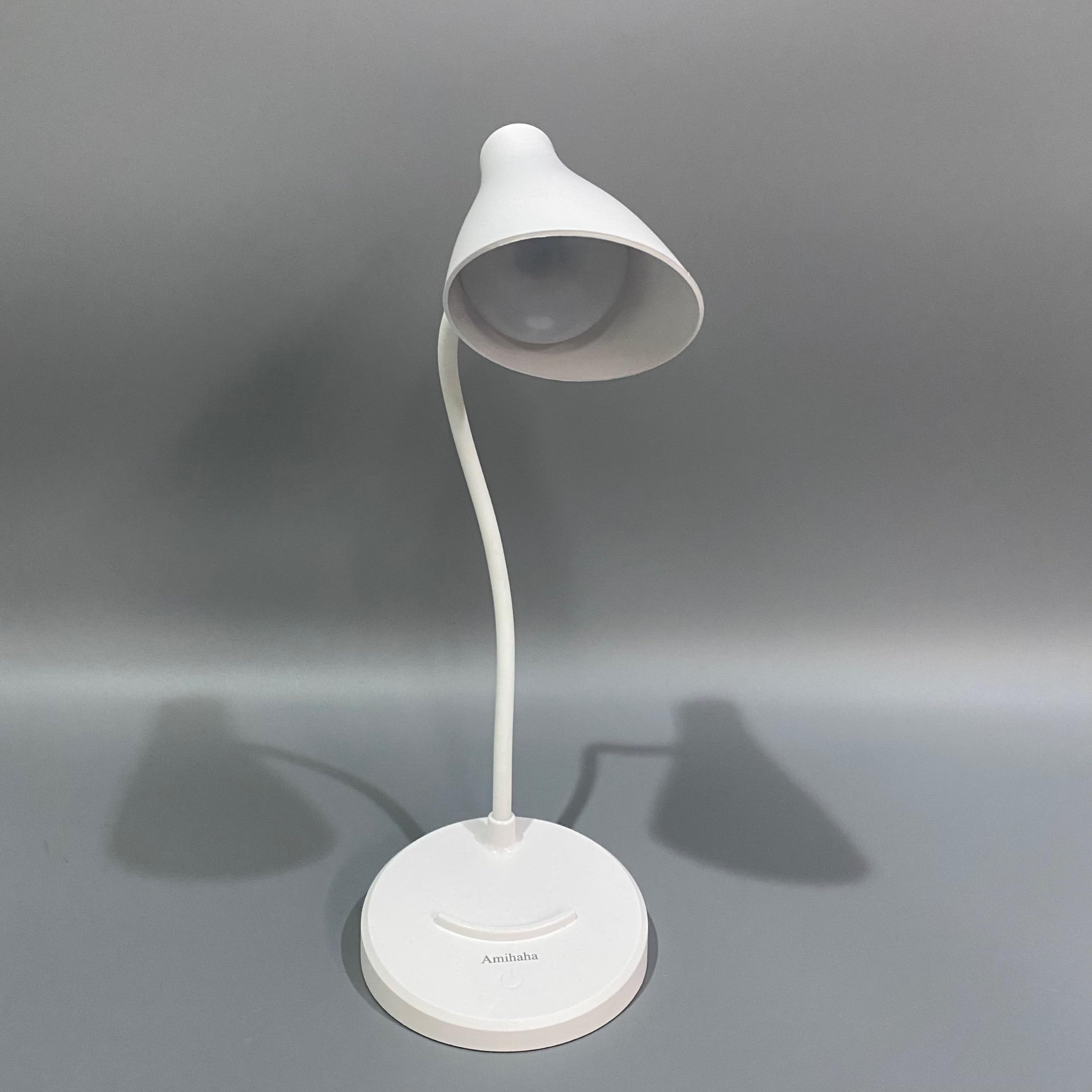 LED Desk Lamp with Adjustable Gooseneck - Eye-Caring Bedside Lamp for Reading, Study & Office Work - Simple Modern Design for Home & Workspace
