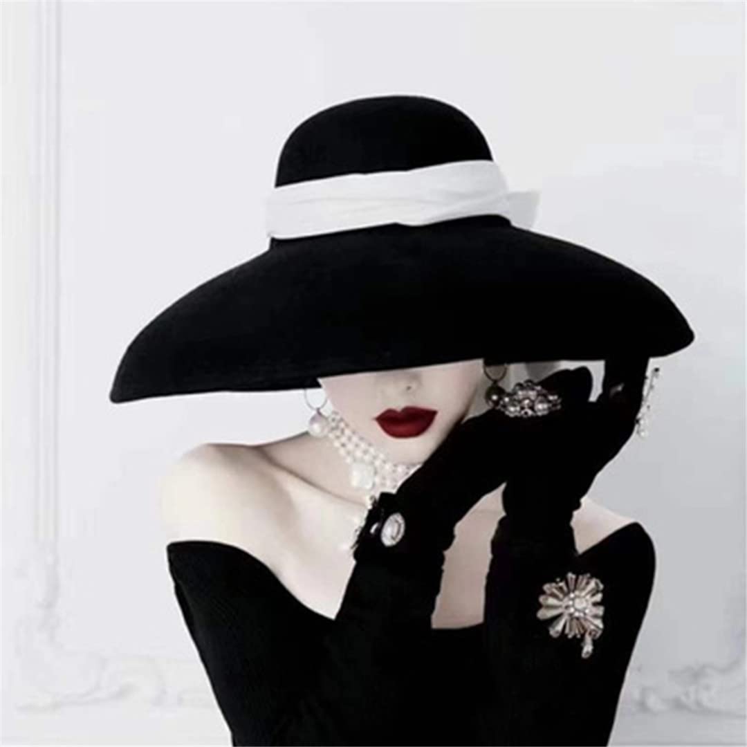 Vintage Black Ribbon Wedding Hats for Women - Elegant Bridal Headwear & Wedding Accessories - Perfect for Bridal Showers, Ceremonies, and Formal Occasions