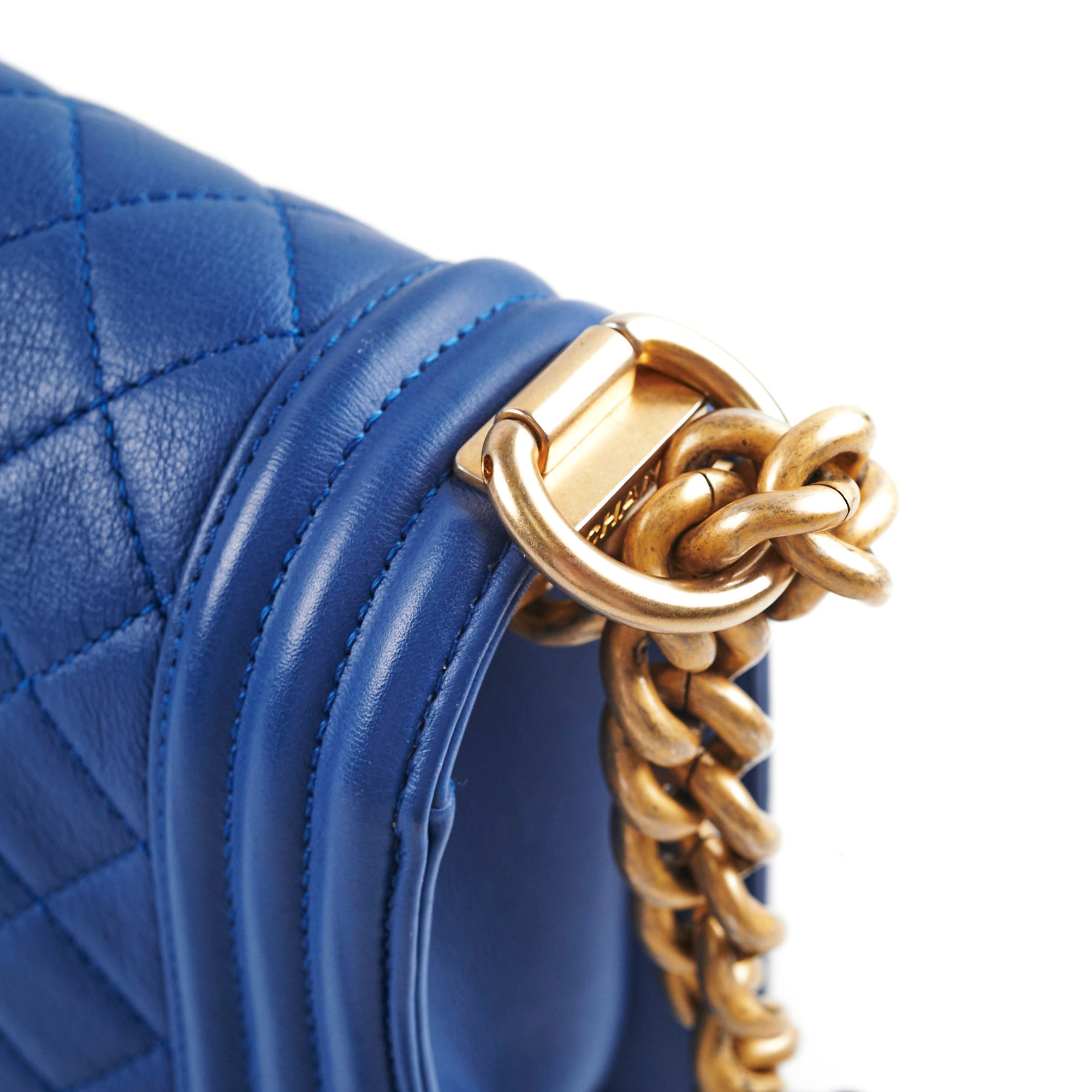 Chanel Old Medium Boy Bag in Blue - 27 Series Luxury Handbag for Women | Perfect for Evening Events, Parties & Special Occasions