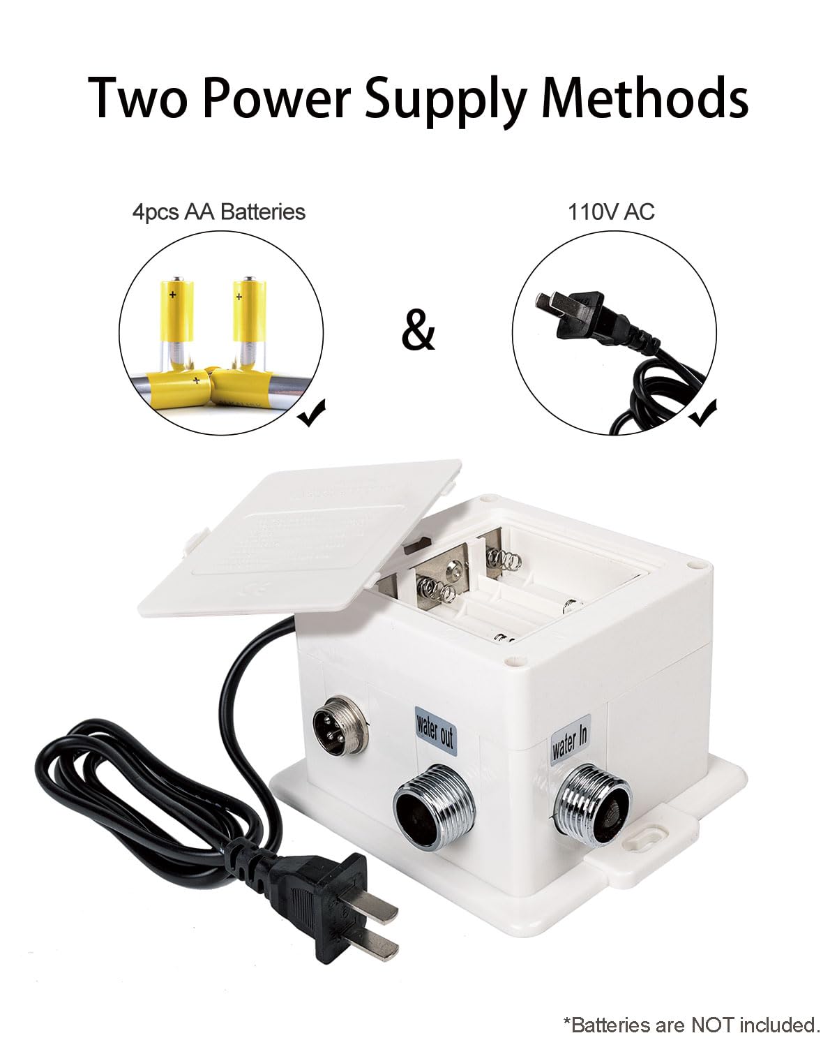 Automatic Touchless Motion Sensor Faucet for Bathroom & Kitchen Sink - Commercial/Public Use with Deck Plate & Temperature Mixer - Battery or Plug-in Powered - 1 Hole or 3 Hole Installation - Chrome Finish - Ideal for Restaurants, Hospitals, and High-Traffic Public Spaces