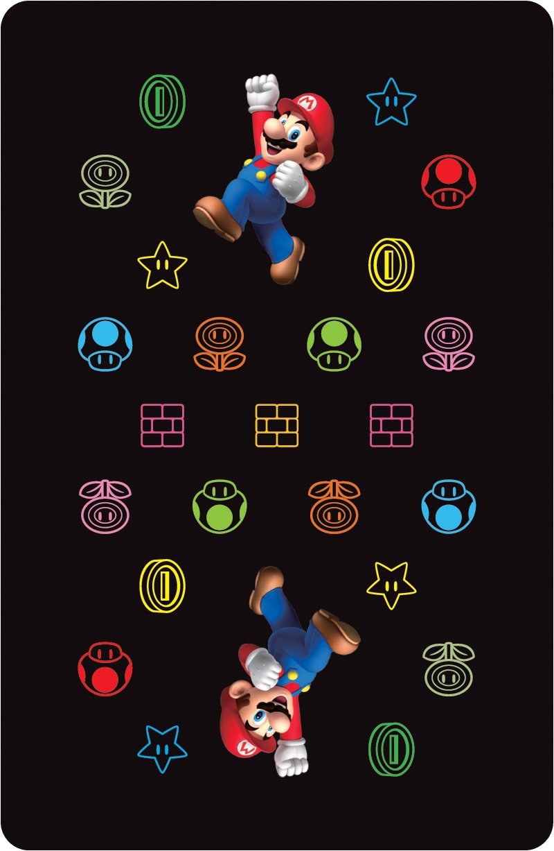 Super Mario Themed Neon Playing Cards - 52 Deck with Custom Characters - Perfect for Game Nights, Parties, and Collectors (Nintendo Licensed)