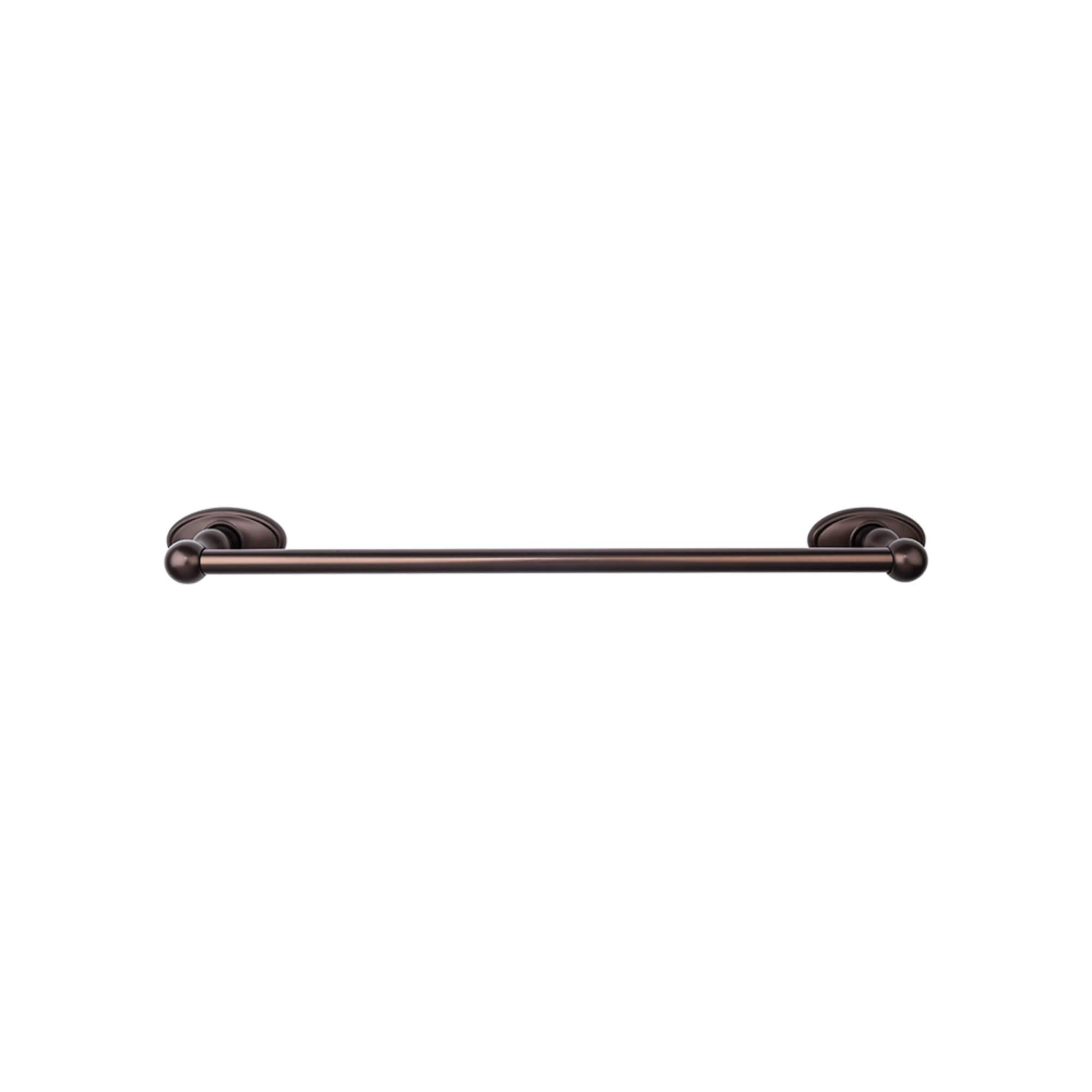 Top Knobs ED8ORBC 24 Inch Single Towel Bar - Edwardian Collection with Oval Backplate, Oil Rubbed Bronze Finish | Bathroom Towel Rack for Modern & Vintage Home Decor