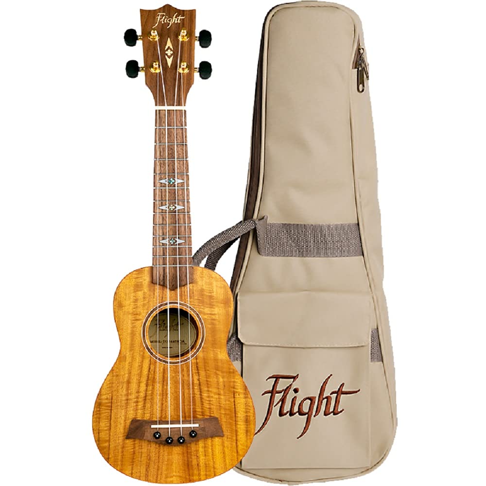 4-String Supernatural Series Soprano Ukulele - Acacia Wood DUS 440 - Perfect for Beginners, Travel & Beach Performances