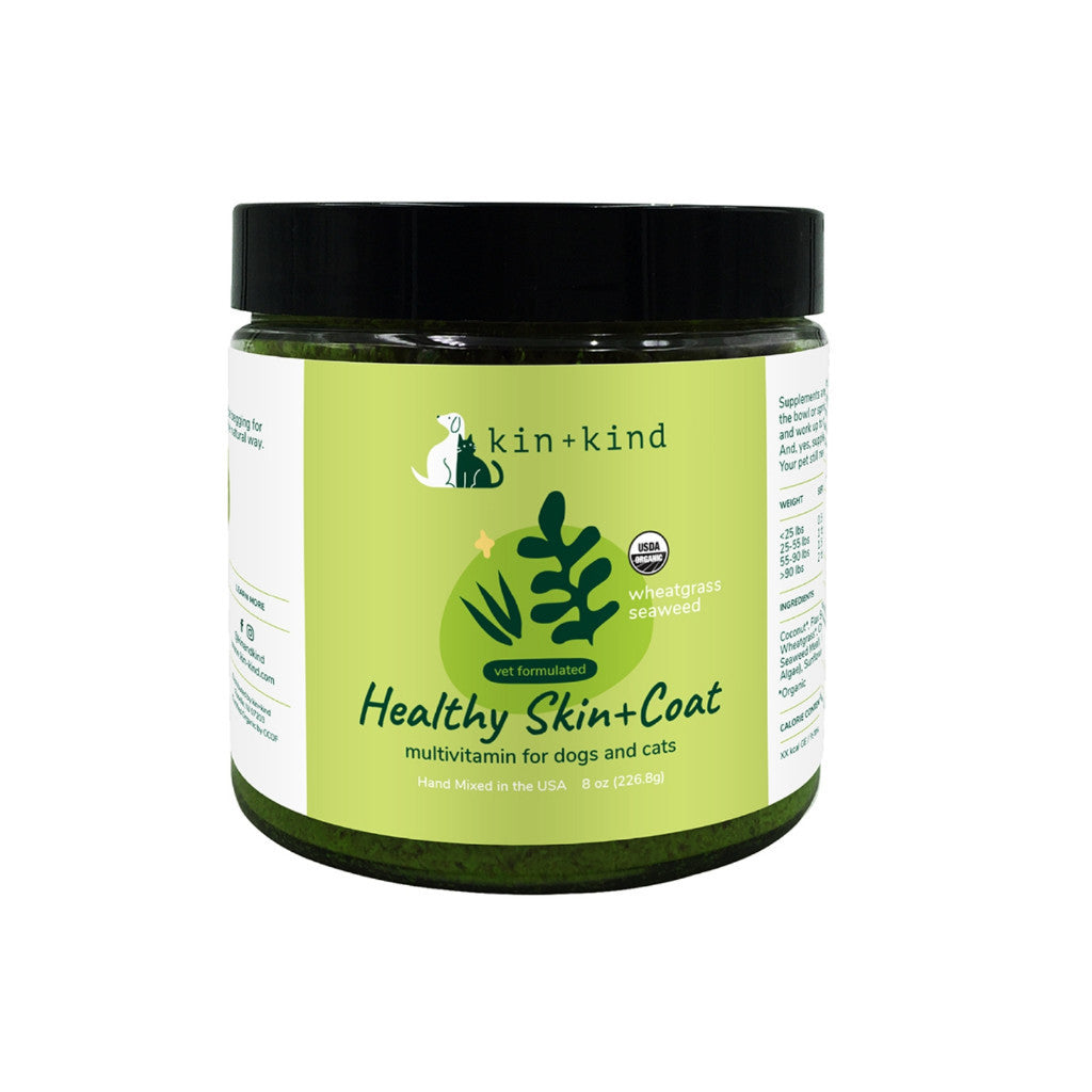 Kin+Kind Organic Dog & Cat Supplement for Hip & Joint, Skin & Coat, Immunity - Coconut Oil for Healthy Digestion & Calm Pets - Perfect for Active Pets & Senior Care
