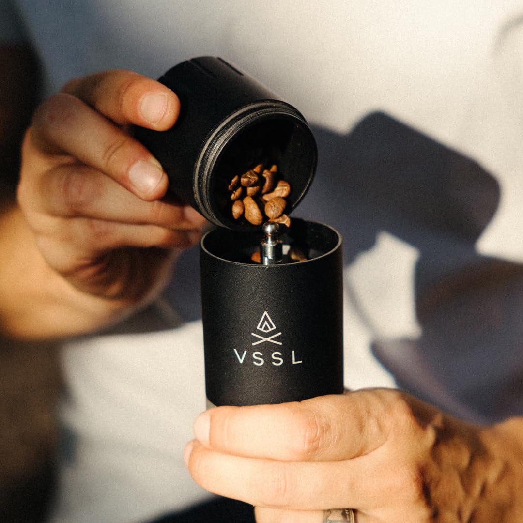 Premium Java G25 Manual Coffee Grinder - 25g Capacity, Stainless Steel Conical Burr for Espresso & French Press - Perfect for Home, Office & Travel Use - Black
