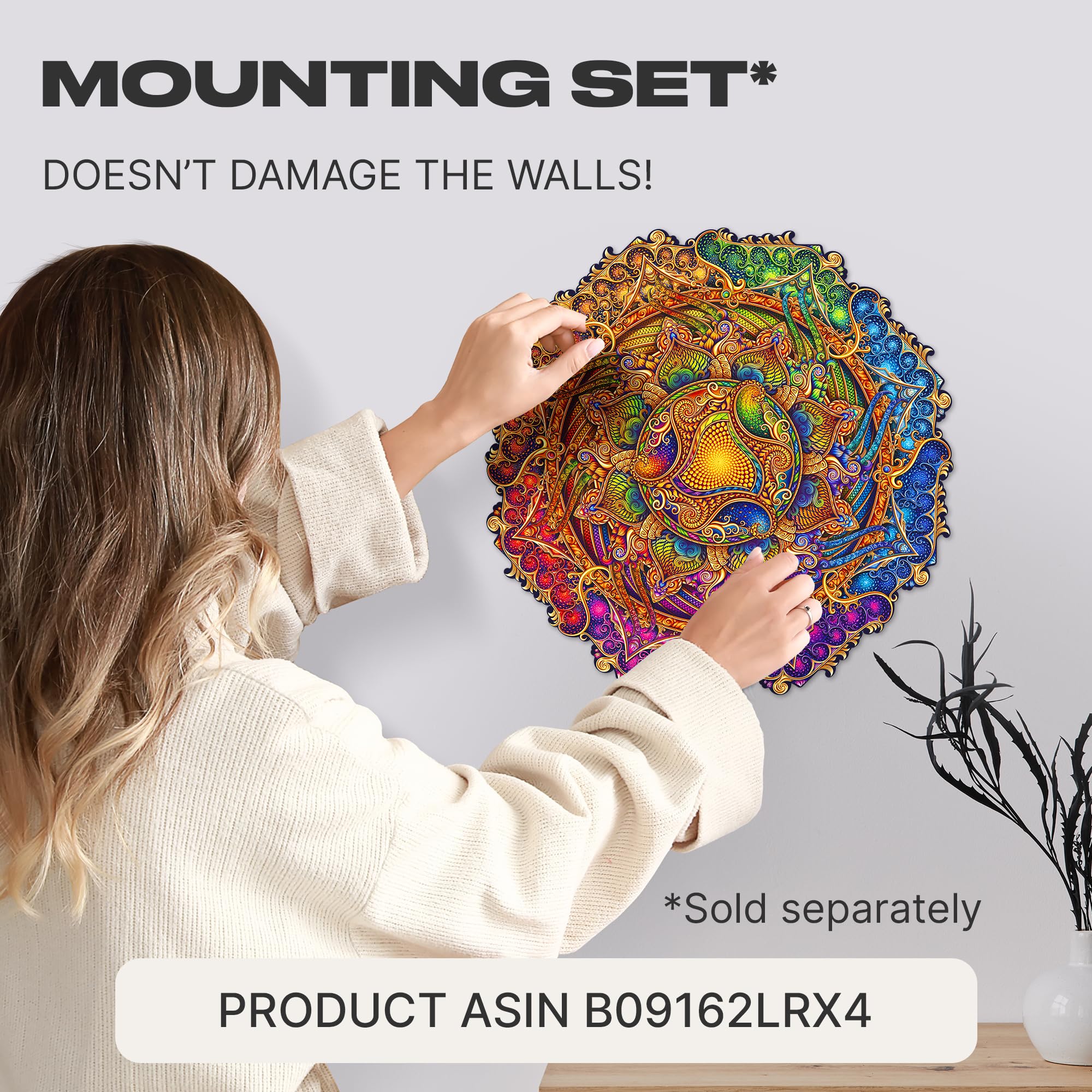 UNIDRAGON Premium 700-Piece Wooden Jigsaw Puzzle - Mandala Inexhaustible Abundance Design, 17.7x17.7 Inch Royal Size, Unique Shaped Pieces, Beautiful Gift Box - Perfect for Family Game Night, Stress Relief & Home Decor