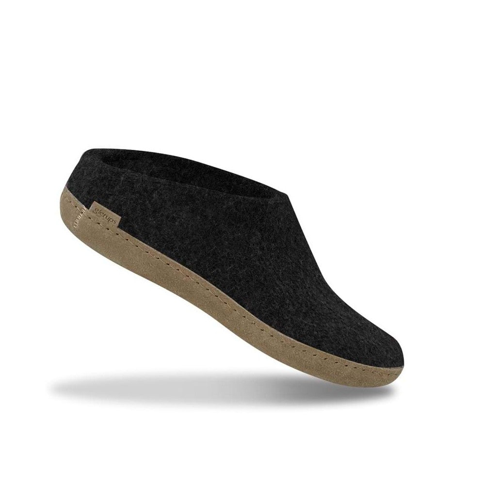 Glerups Unisex Leather Sole Slip-On Slippers - Cozy Indoor & Outdoor House Shoes for Men and Women