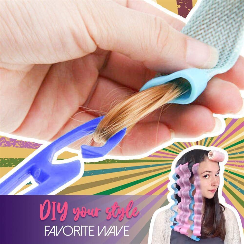 Magic DIY Hair Rollers Set - 24PCS Self-Grip Spiral Curlers for Bangs & Volume | Portable Curling Styling Belt Tool | Perfect for Home, Travel & Salon Styling